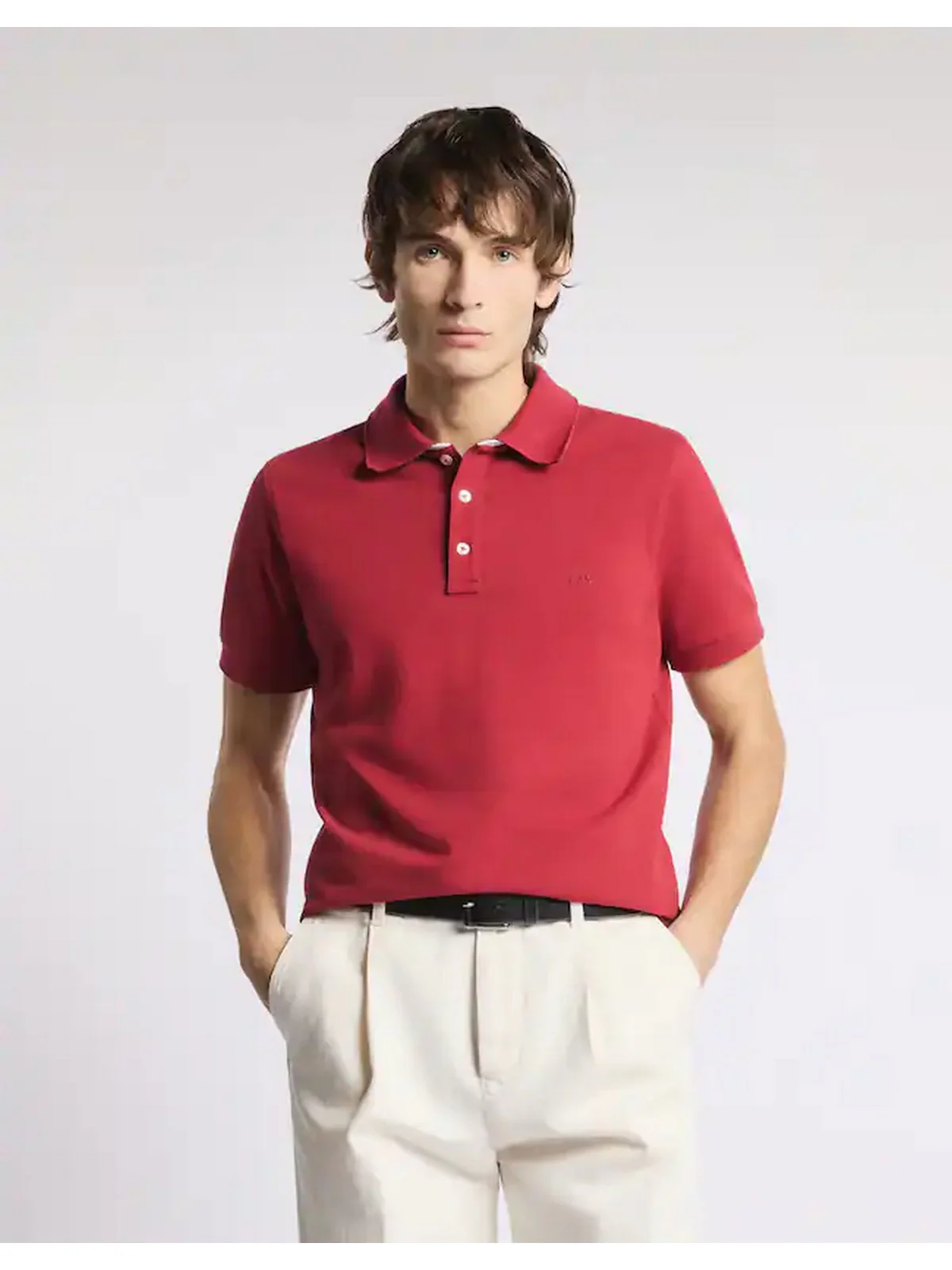 FAY Polo Uomo  NPMB252135STDWR002 Rosso - Image 3