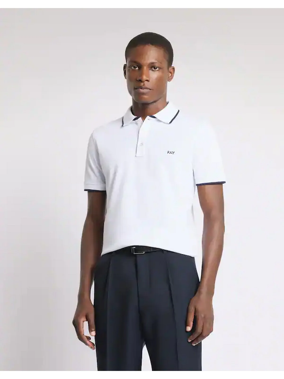 FAY Polo Uomo NPMB252140STDWB001 Bianco - Image 3
