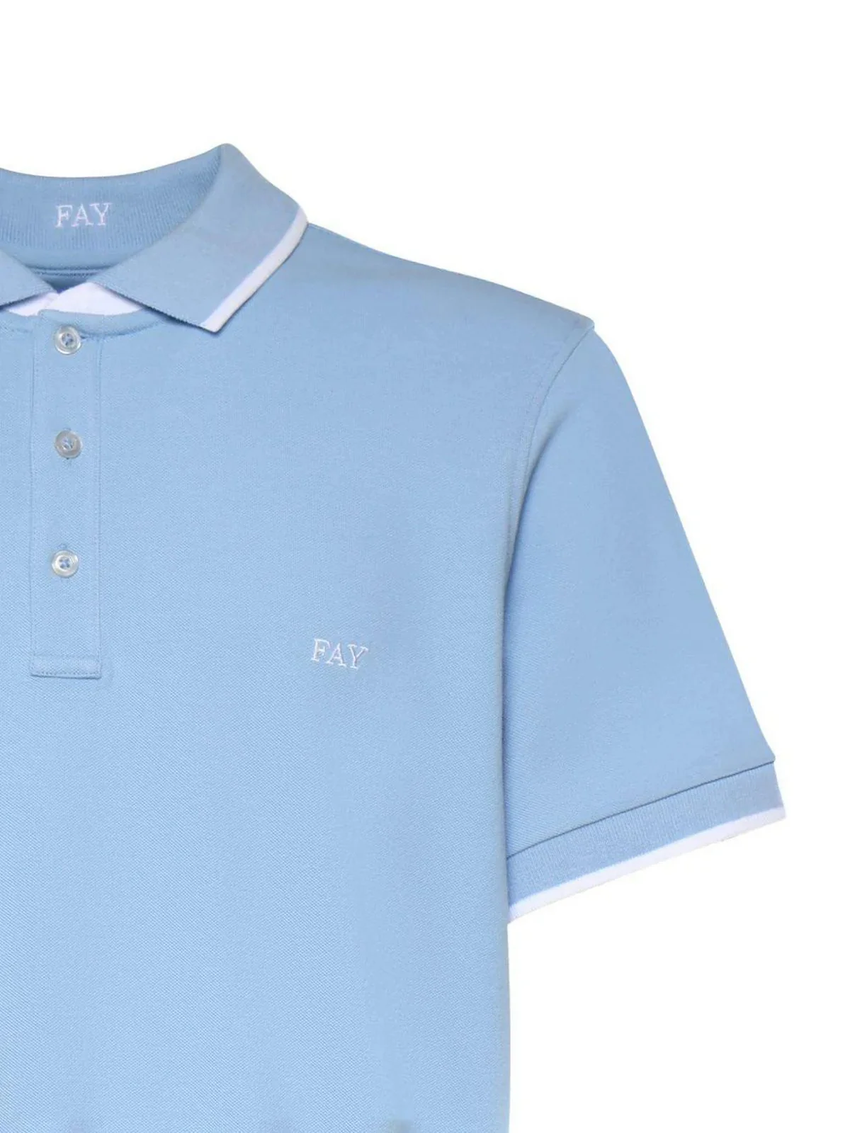 FAY Polo Uomo  NPMB252140STDWU600 AZZURRO CHIARO - Image 3