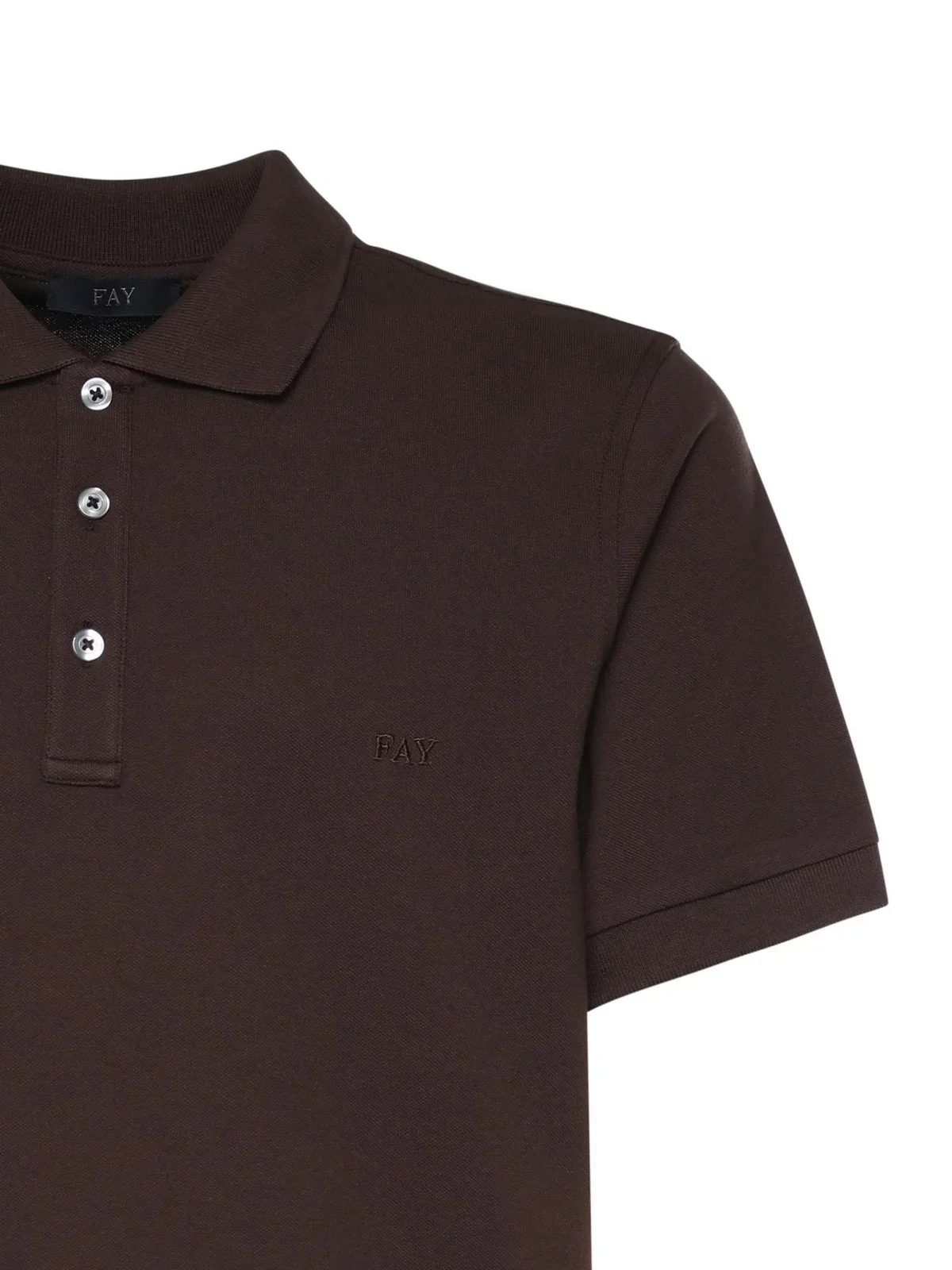 FAY Polo Uomo NPMB252144STDWS601 Marrone - Image 3