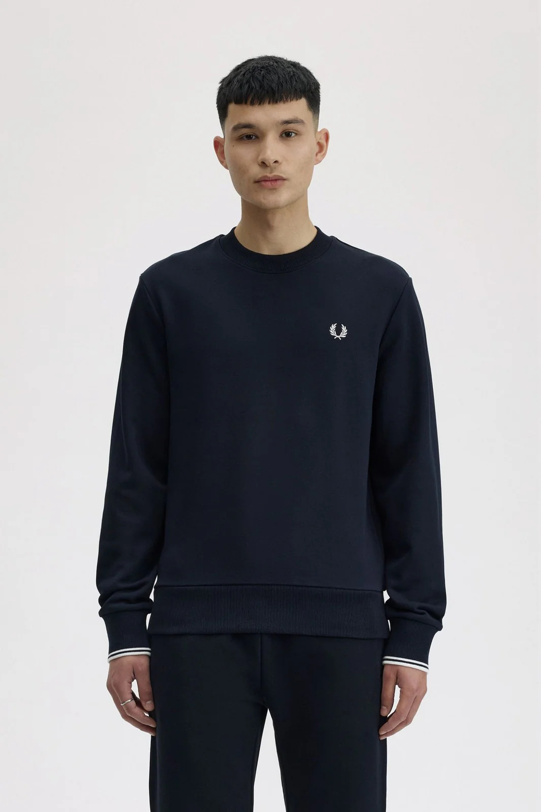 FRED PERRY Felpa Uomo FP CREW NECK SWEATSHIRT FP-M7535-57 248 NAVY - Image 5