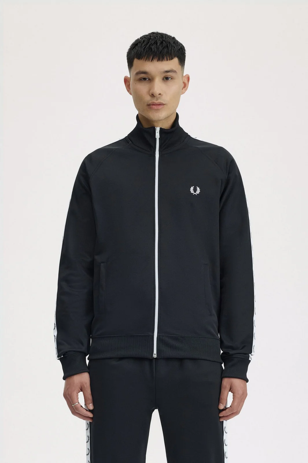 FRED PERRY Felpa Uomo FP TAPED TRACK JACKET FP-J4620-57 198 BLACK - Image 7