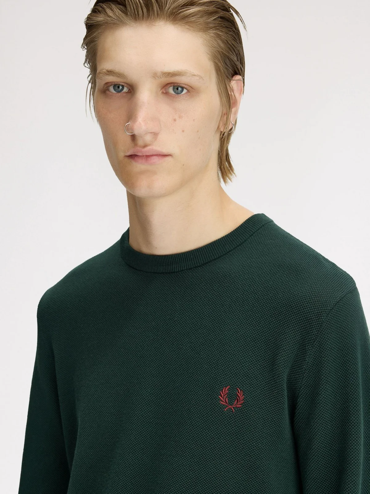 FRED PERRY Maglia Uomo FP PIQUE STITCH JUMPER FP-K1309-57 30A GRASSROOTS - Image 3