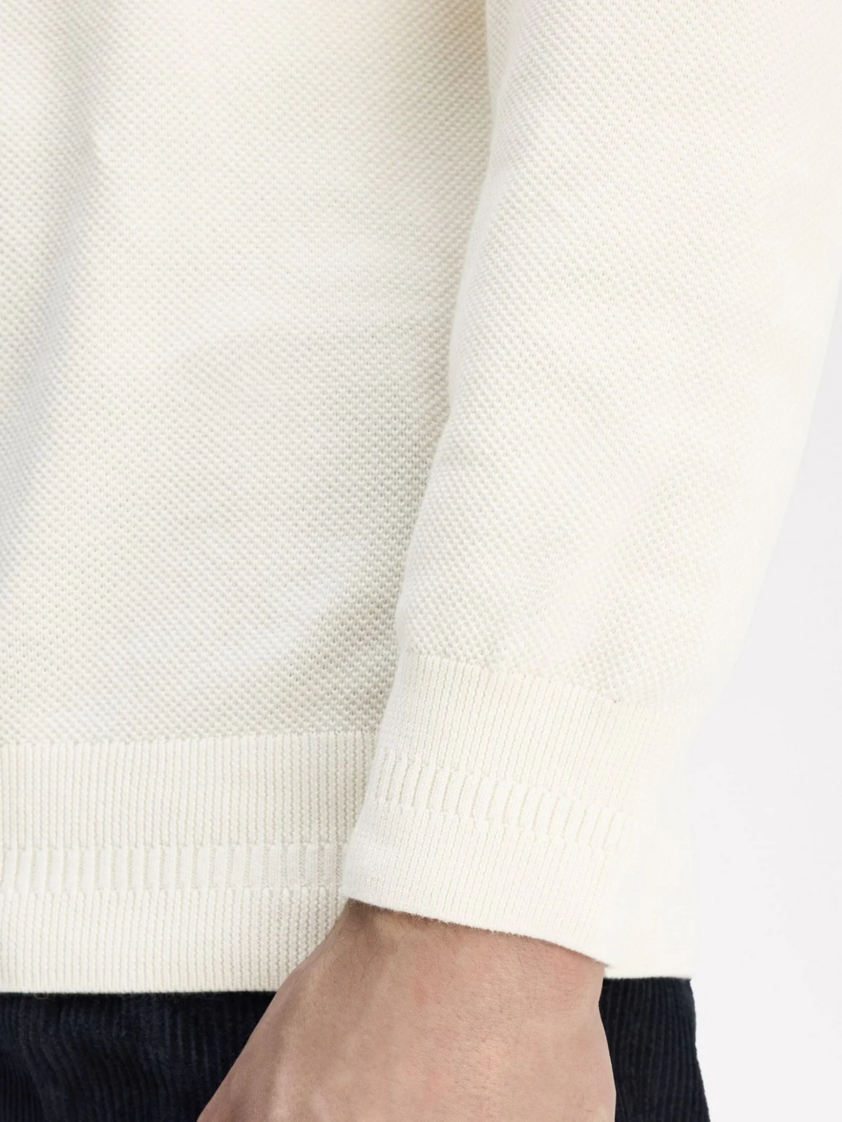 FRED PERRY Maglia Uomo FP PIQUE STITCH JUMPER FP-K1309-57 560 ECRU - Image 3