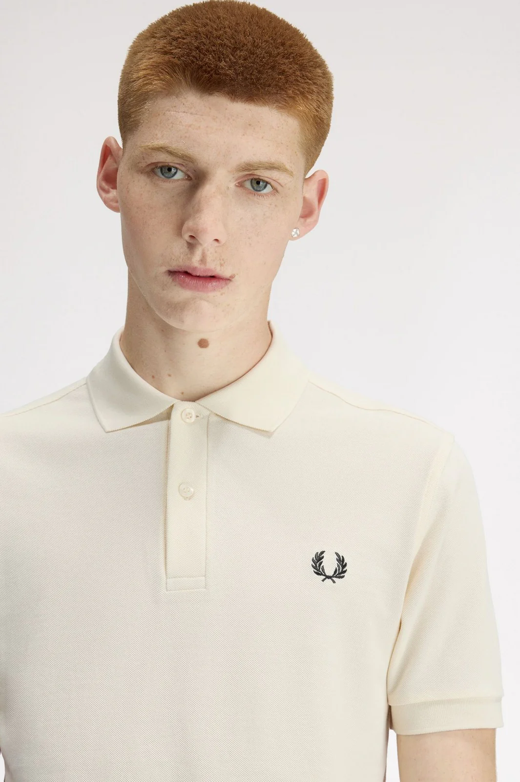 FRED PERRY Polo Uomo FP THE FRED PERRY SHIRT FP-M6000-57 13B ECRU/GRASSROOTS - Image 3