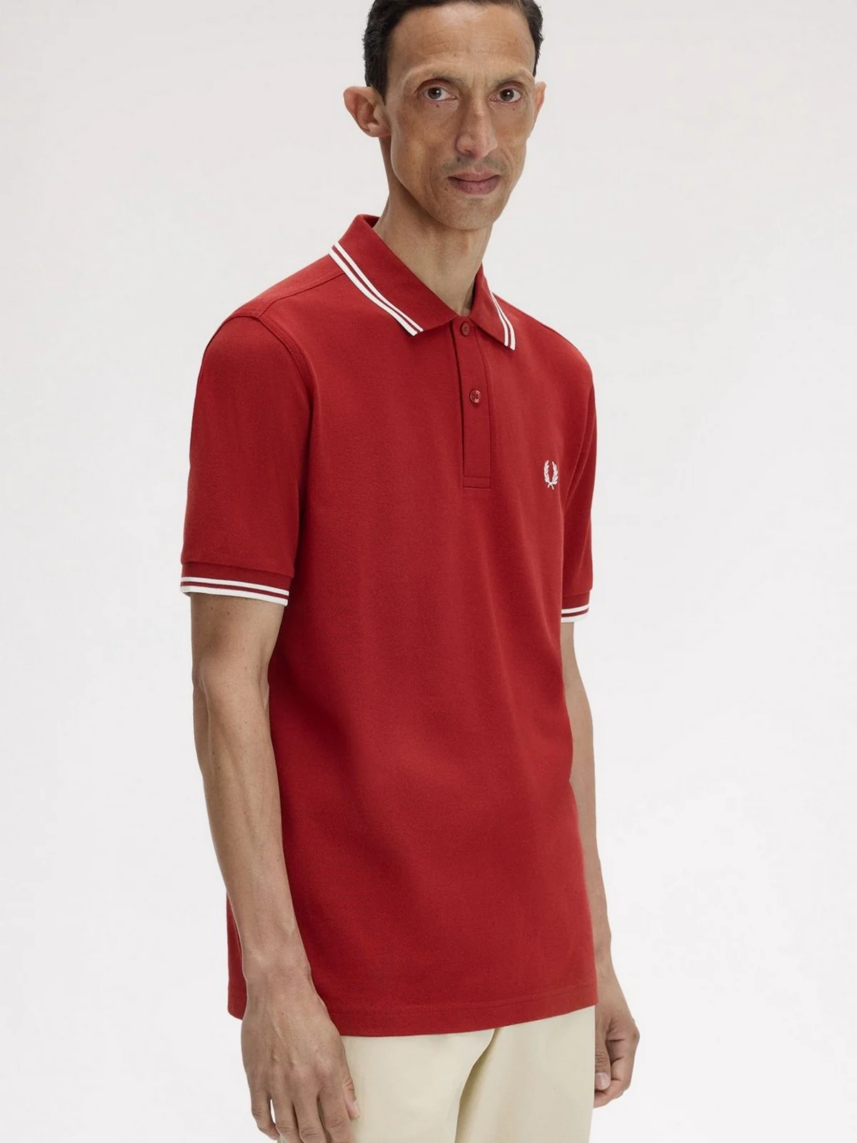 FRED PERRY Polo Uomo FP TWIN TIPPED FRED PERRY SHIRT FP-M3600P-57 07B BURNTRED/SNWHT - Image 3