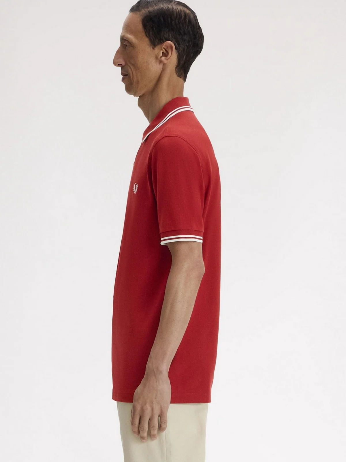 FRED PERRY Polo Uomo FP TWIN TIPPED FRED PERRY SHIRT FP-M3600P-57 07B BURNTRED/SNWHT - Image 4