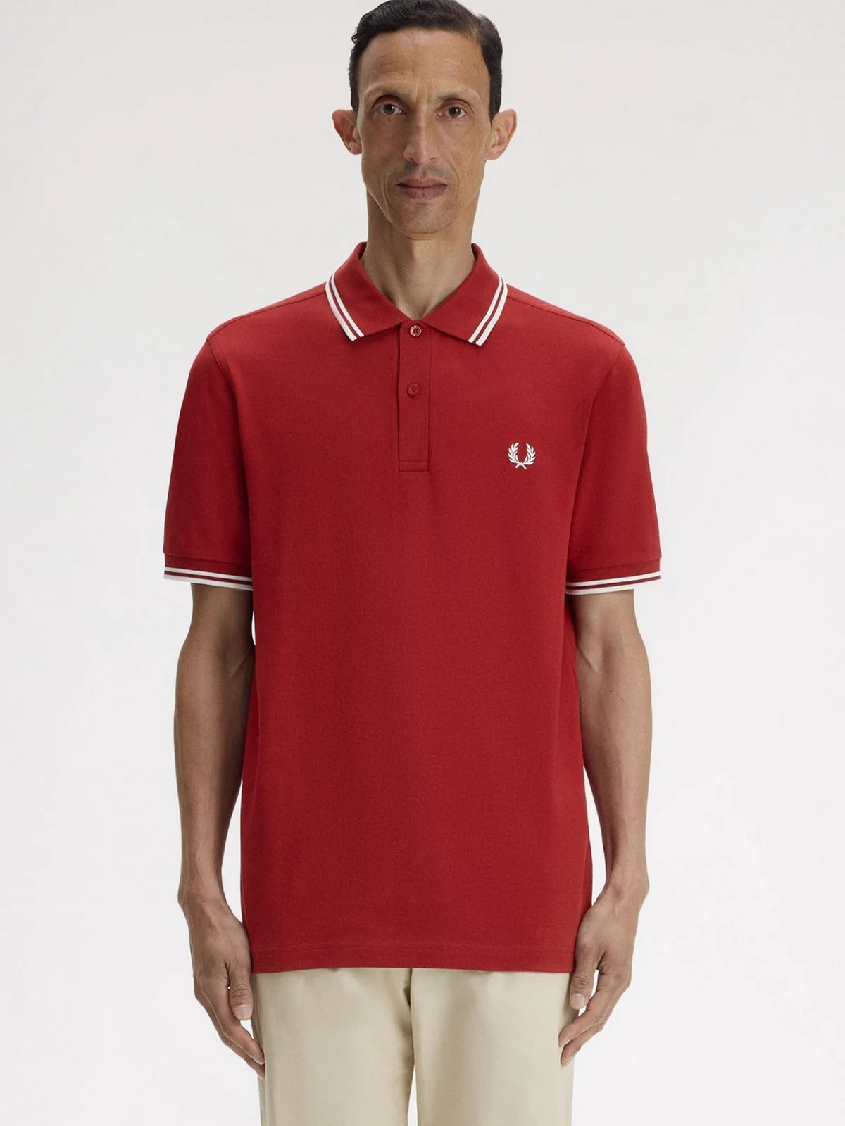 FRED PERRY Polo Uomo FP TWIN TIPPED FRED PERRY SHIRT FP-M3600P-57 07B BURNTRED/SNWHT - Image 5