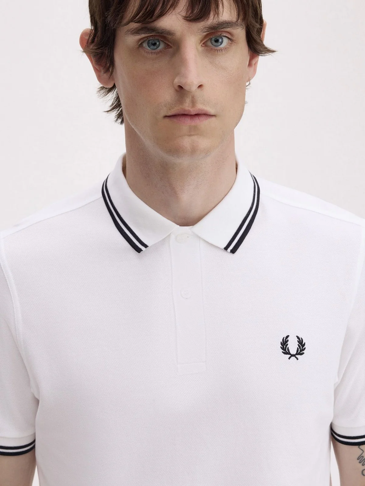 FRED PERRY Polo Uomo FP TWIN TIPPED FRED PERRY SHIRT FP-M3600P-57 200 WHITE - Image 5