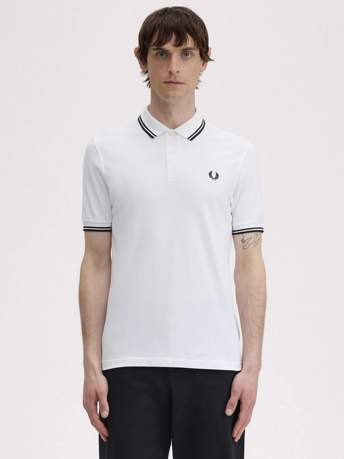 FRED PERRY Polo Uomo FP TWIN TIPPED FRED PERRY SHIRT FP-M3600P-57 200 WHITE - Image 7