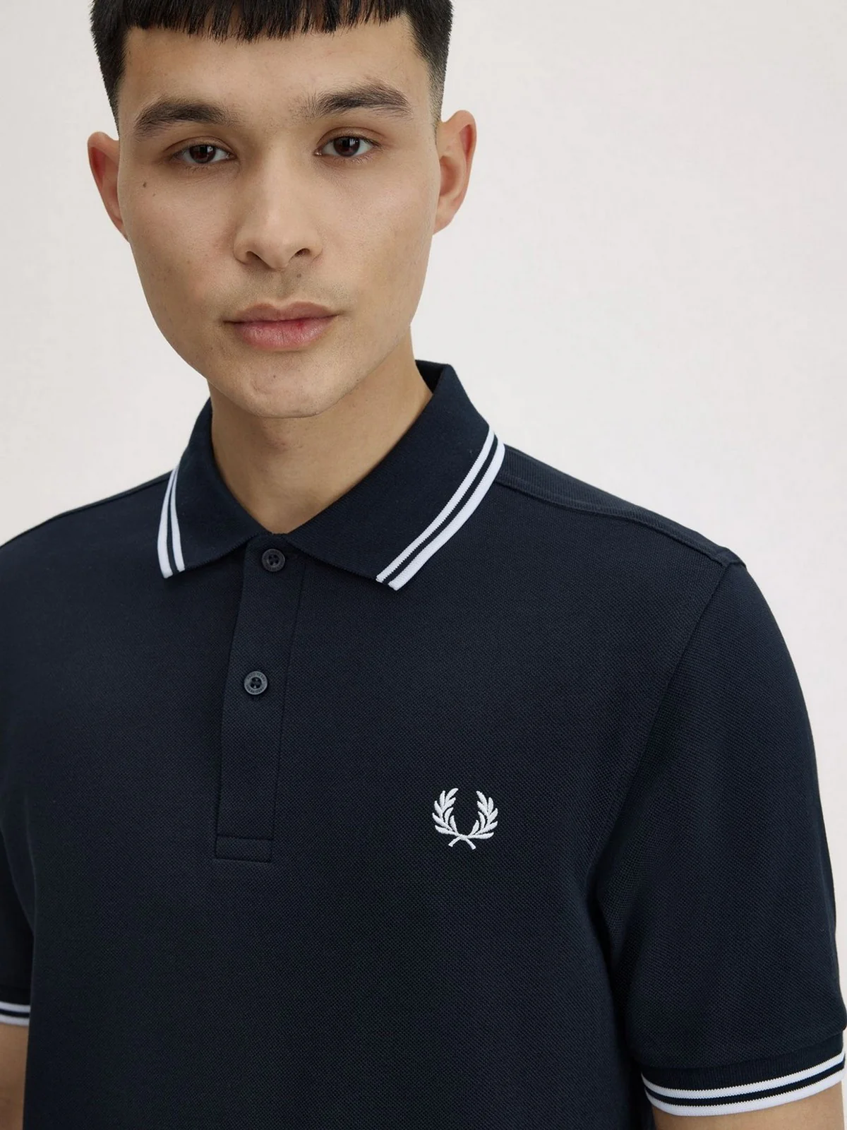 FRED PERRY Polo Uomo FP TWIN TIPPED FRED PERRY SHIRT FP-M3600P-57 238 NAVY/WHITE - Image 3