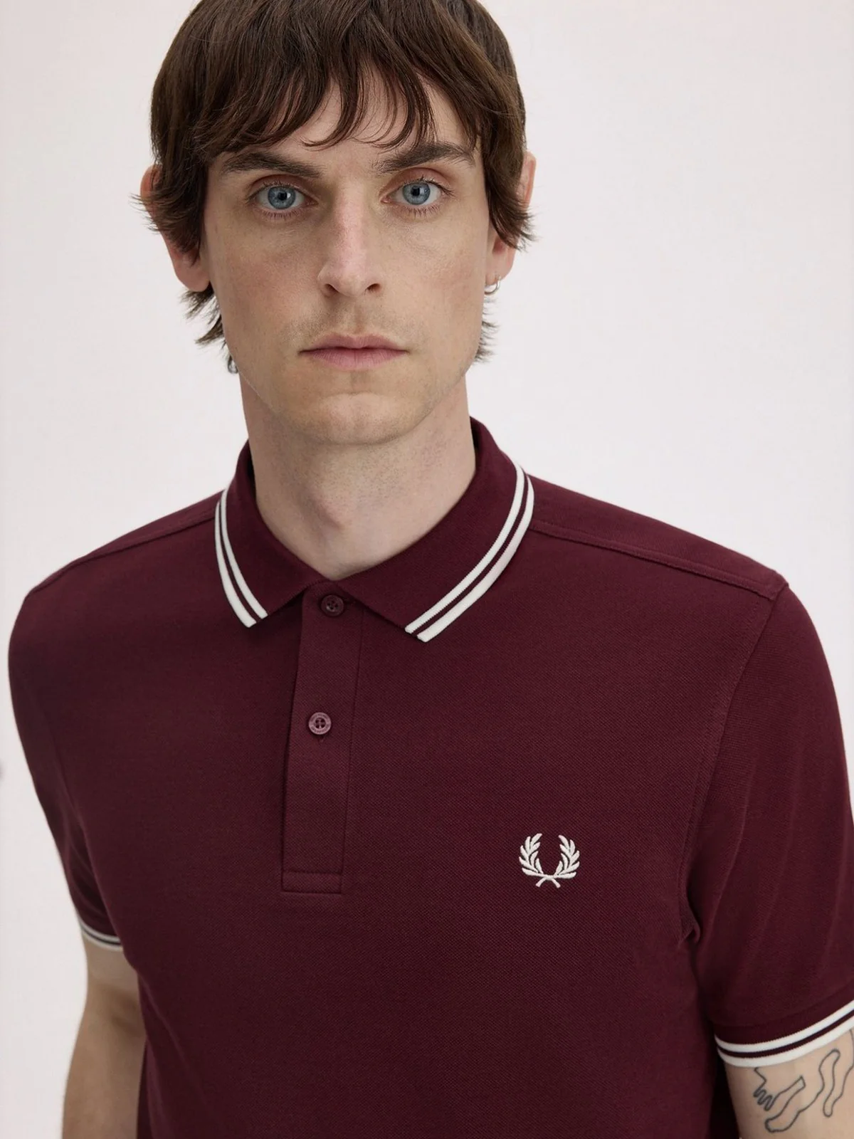 FRED PERRY Polo Uomo FP TWIN TIPPED FRED PERRY SHIRT FP-M3600P-57 597 OXBLOOD - Image 3