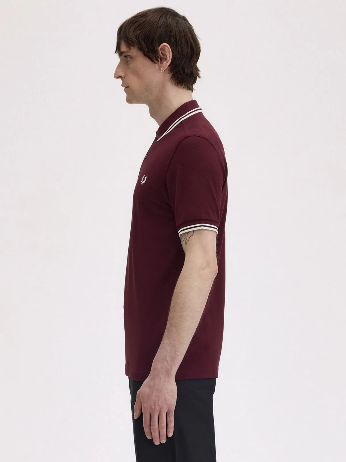 FRED PERRY Polo Uomo FP TWIN TIPPED FRED PERRY SHIRT FP-M3600P-57 597 OXBLOOD - Image 4