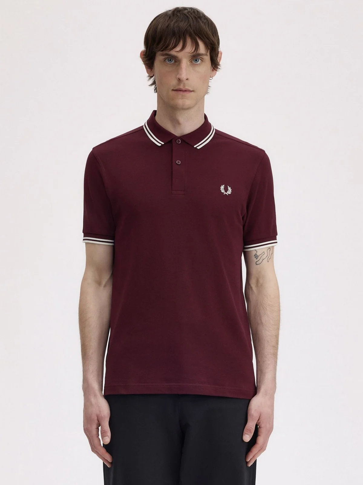 FRED PERRY Polo Uomo FP TWIN TIPPED FRED PERRY SHIRT FP-M3600P-57 597 OXBLOOD - Image 5