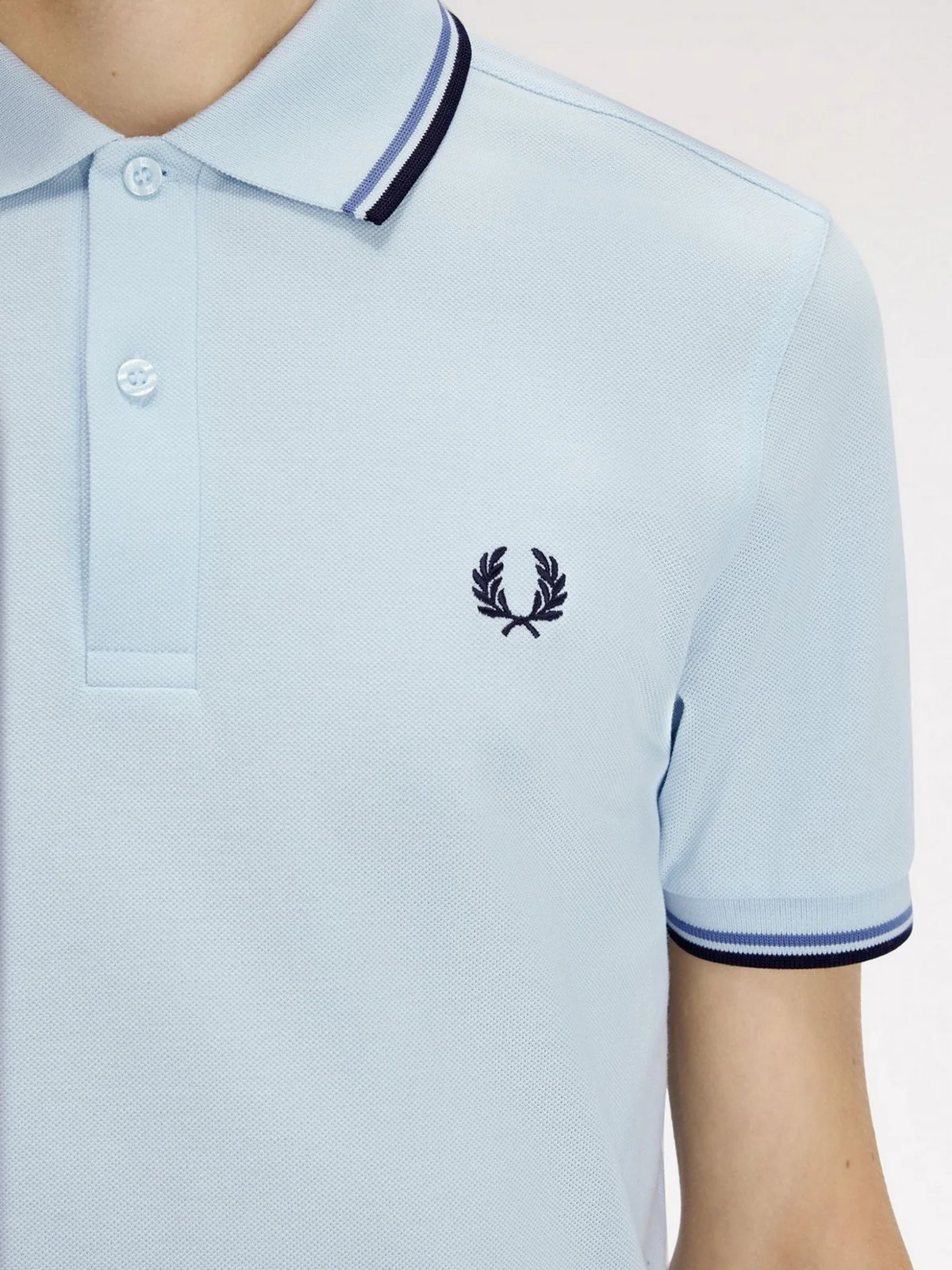 FRED PERRY Polo Uomo FP TWIN TIPPED FRED PERRY SHIRT FP-M3600P-57 96A LGTIC/ACEBL/NAVY - Image 3