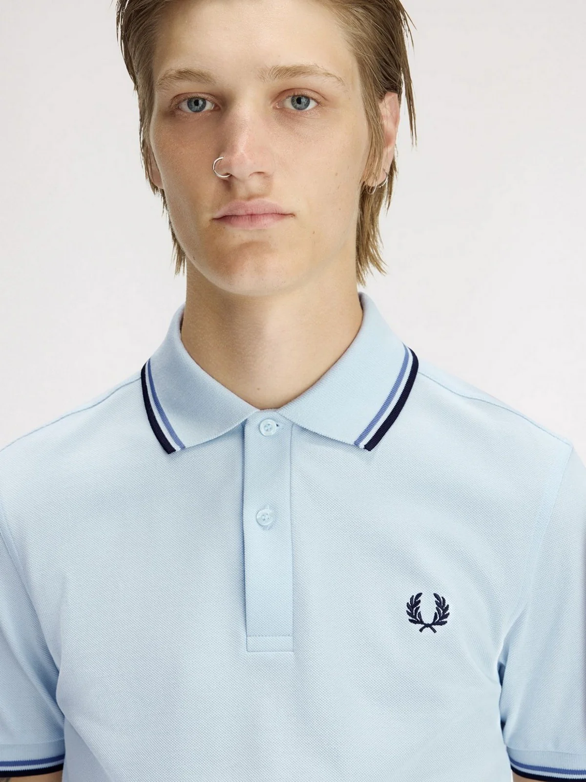 FRED PERRY Polo Uomo FP TWIN TIPPED FRED PERRY SHIRT FP-M3600P-57 96A LGTIC/ACEBL/NAVY - Image 4