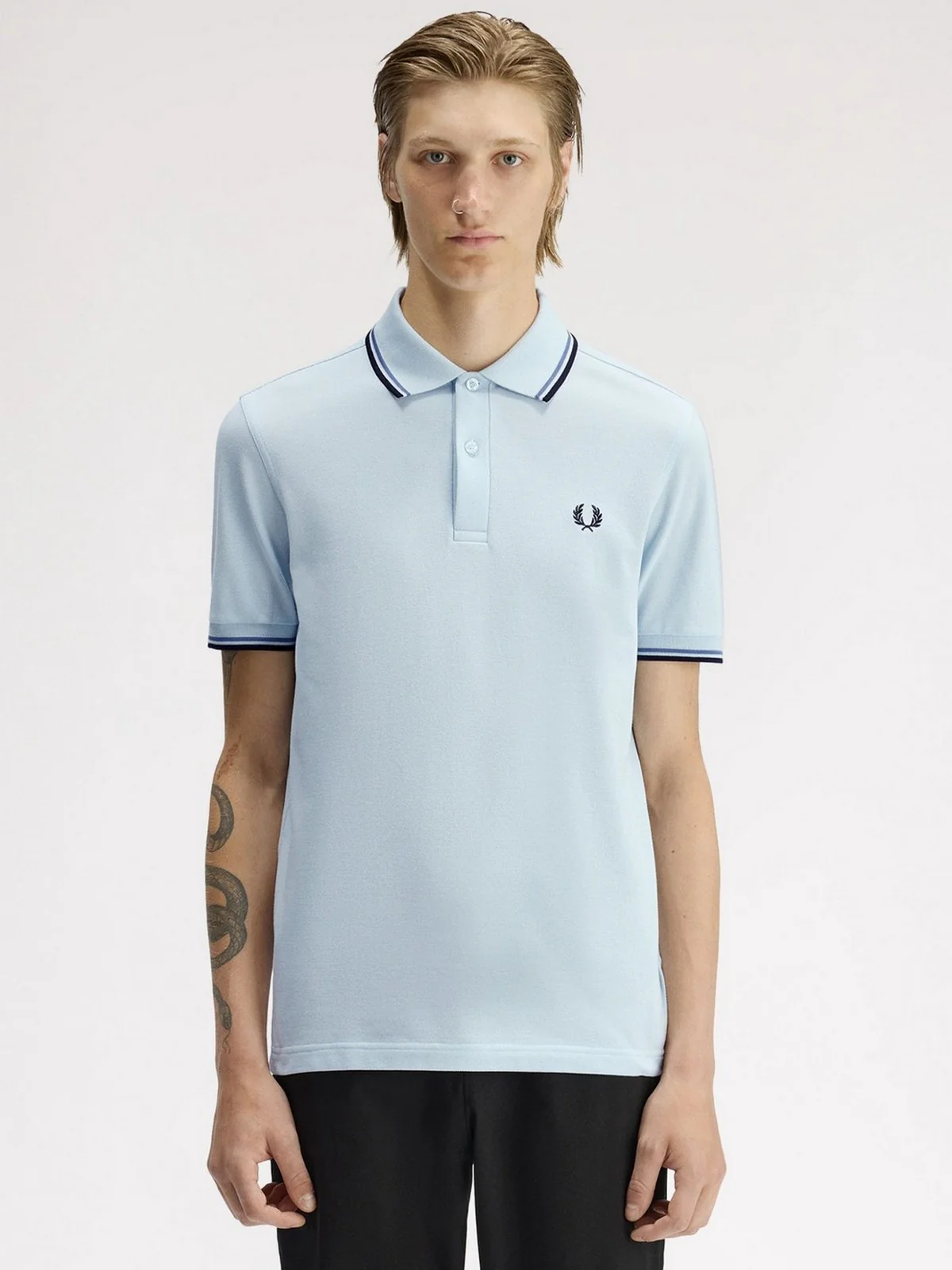 FRED PERRY Polo Uomo FP TWIN TIPPED FRED PERRY SHIRT FP-M3600P-57 96A LGTIC/ACEBL/NAVY - Image 6