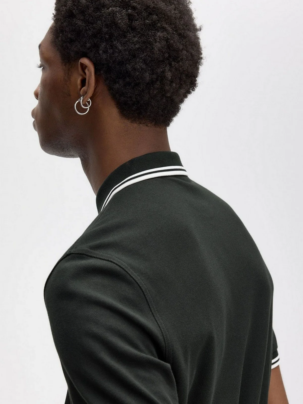 FRED PERRY Polo Uomo FP TWIN TIPPED FRED PERRY SHIRT FP-M3600P-57 T50 NIGHTGREEN/SNWHT - Image 3