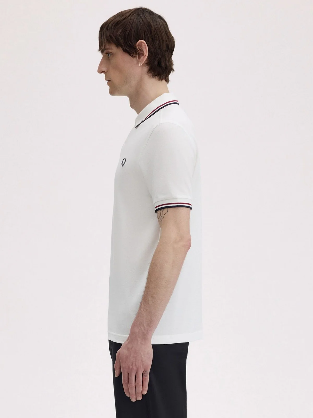 FRED PERRY Polo Uomo FP TWIN TIPPED FRED PERRY SHIRT FP-M3600P-57 T60 SNWHT/BRED/NVY - Image 4