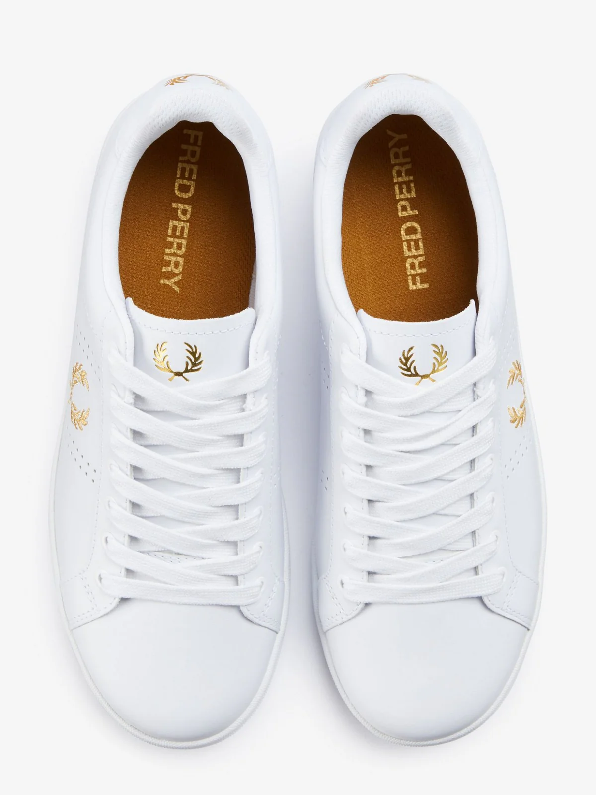 FRED PERRY Sneaker Uomo FP B721 LEATHER FP-B6312-57 T31 WHITE/M GOLD - Image 6