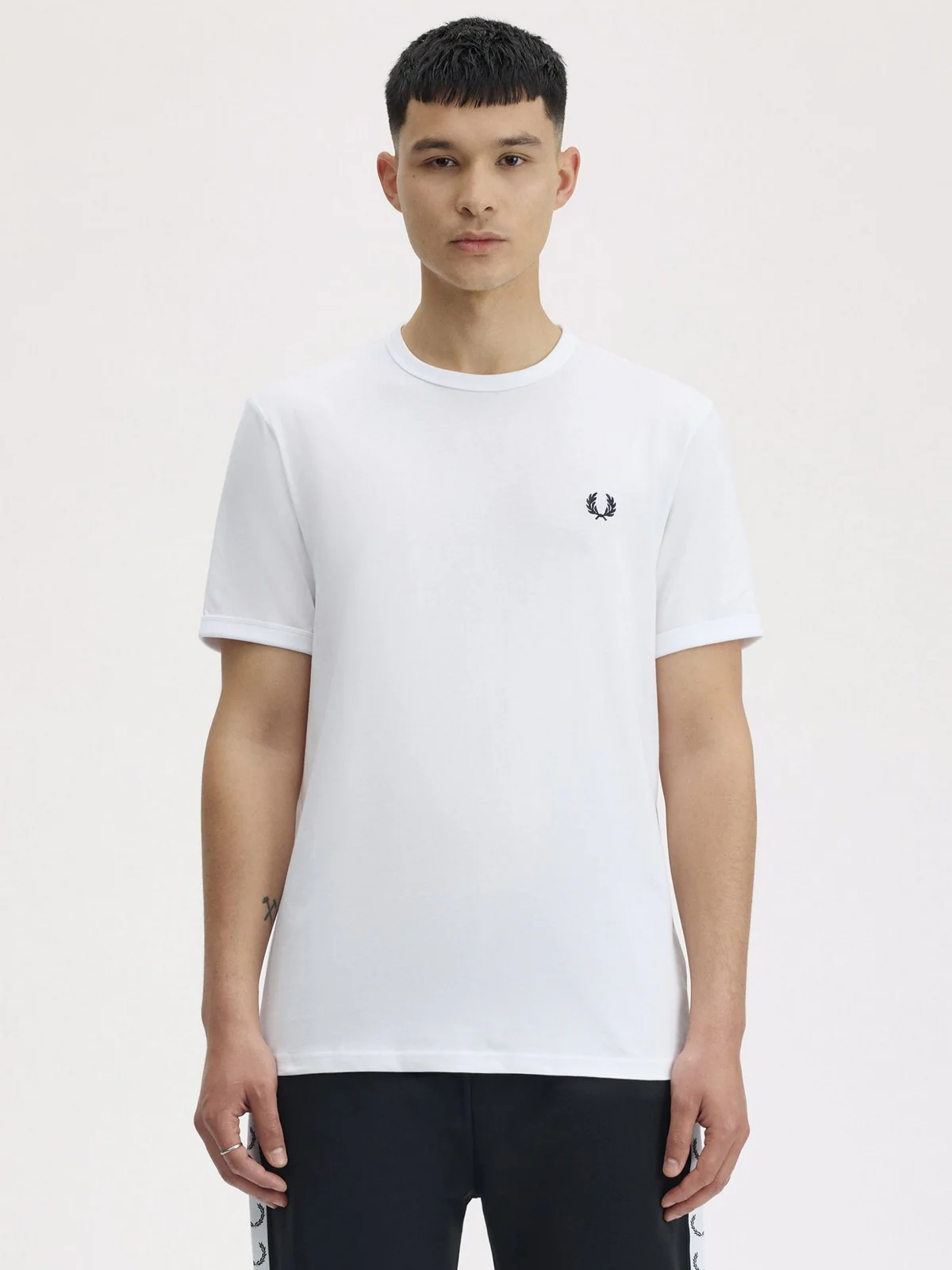 FRED PERRY T-shirt Uomo FP RINGER T-SHIRT FP-M3519-57 100 WHITE - Image 4
