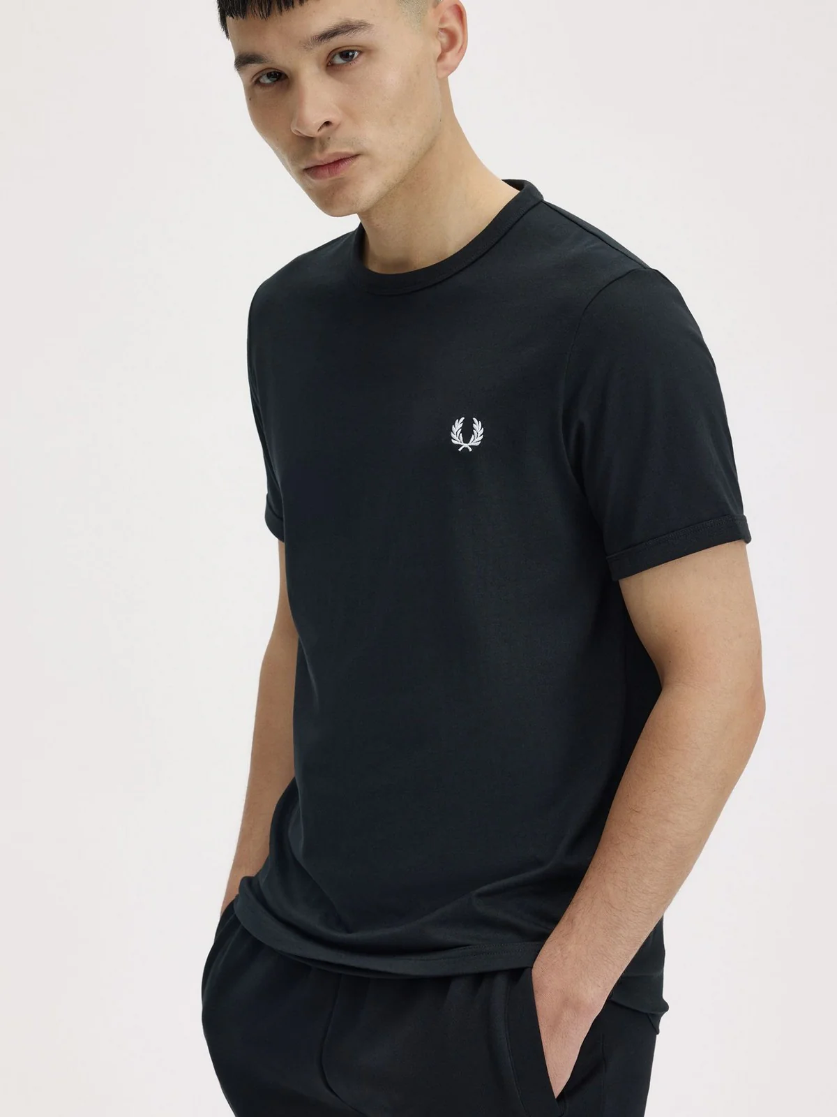 FRED PERRY T-shirt Uomo FP RINGER T-SHIRT FP-M3519-57 102 BLACK - Image 3