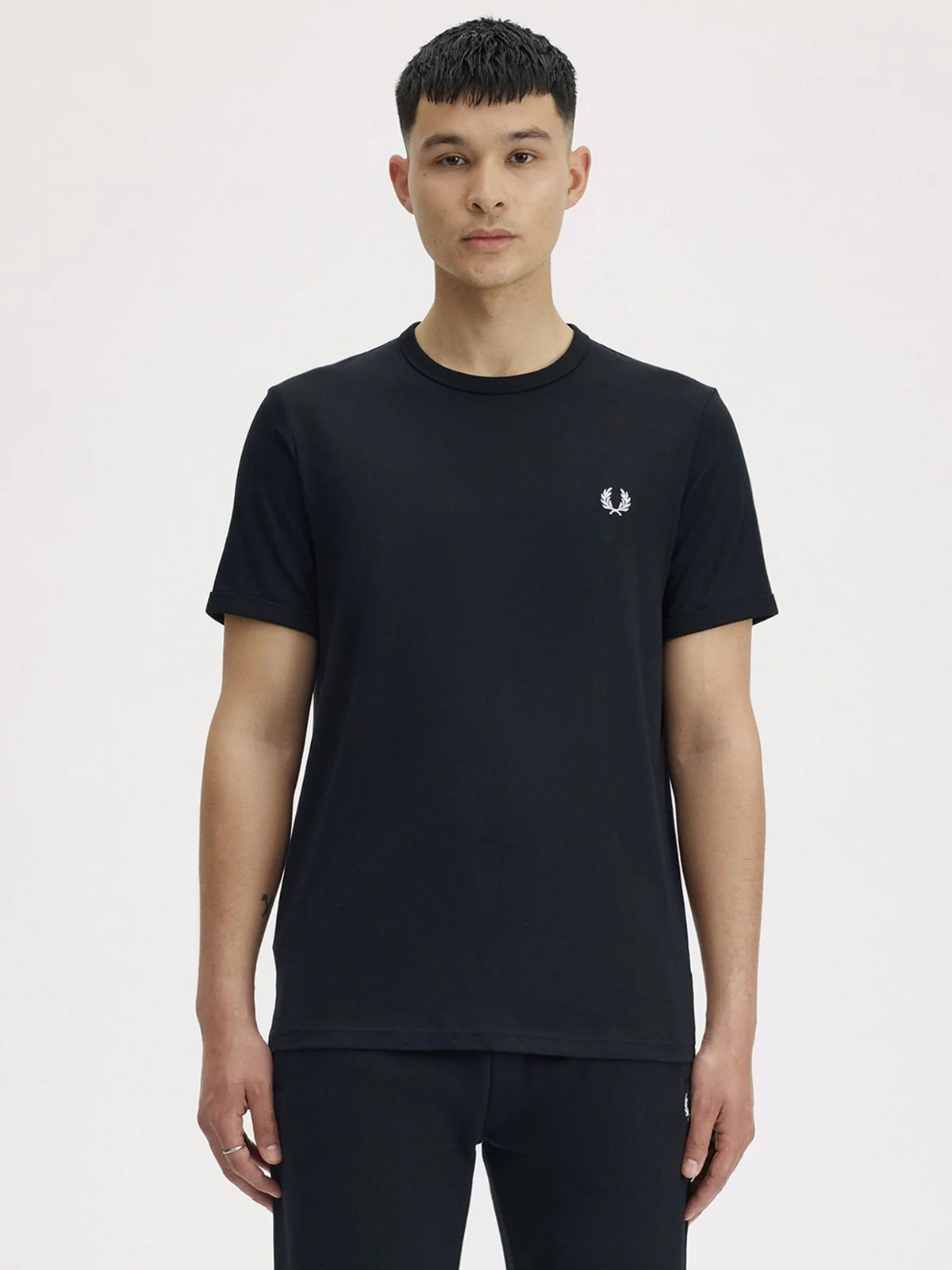 FRED PERRY T-shirt Uomo FP RINGER T-SHIRT FP-M3519-57 102 BLACK - Image 5