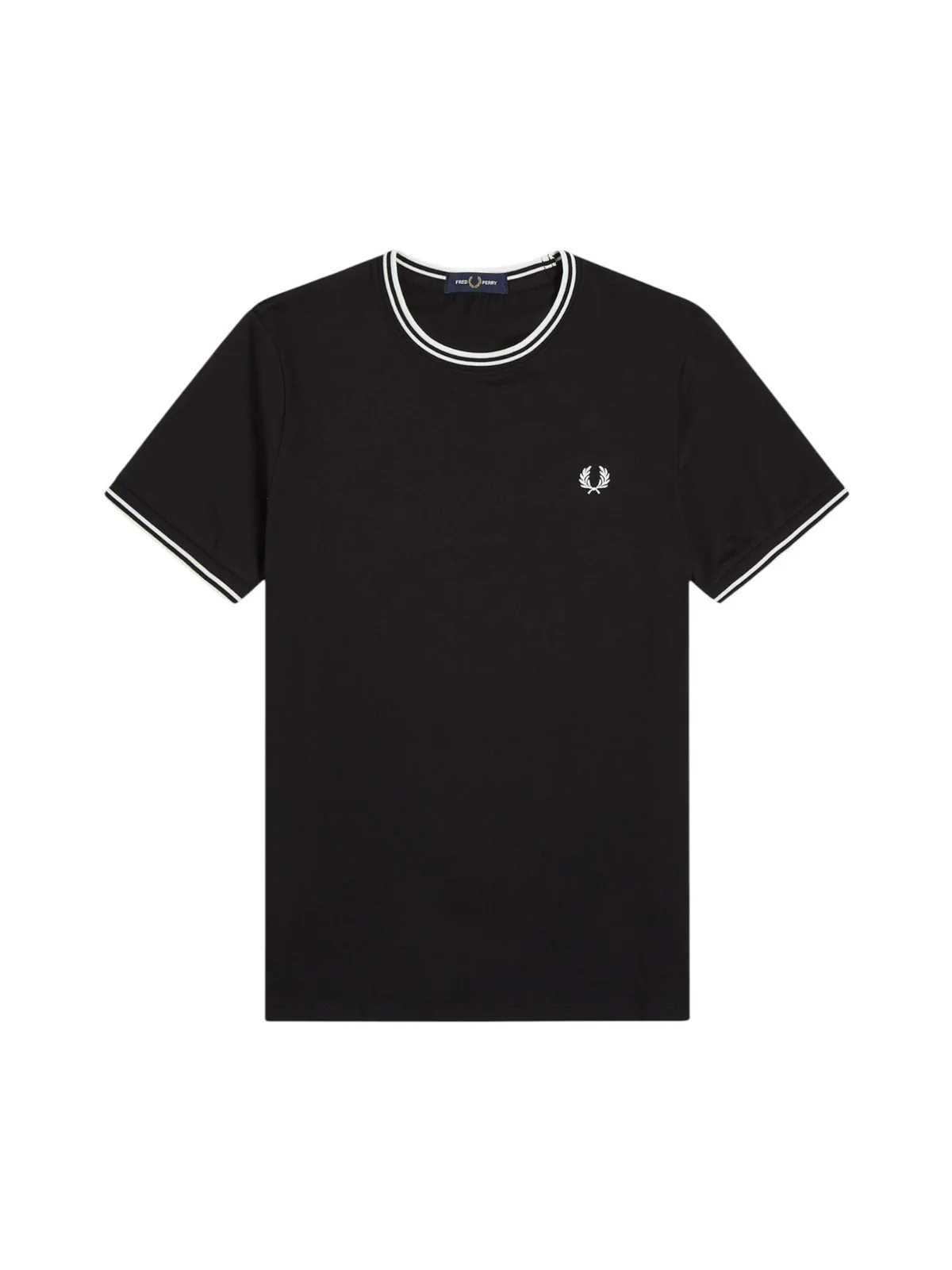 FRED PERRY T-shirt Uomo FP TWIN TIPPED T-SHIRT FP-M1588V-57 102 BLACK - Image 6