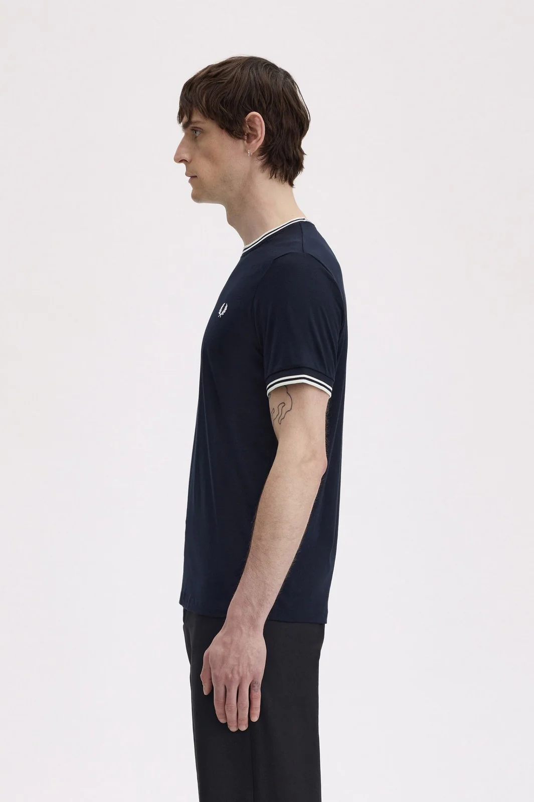 FRED PERRY T-shirt Uomo FP TWIN TIPPED T-SHIRT FP-M1588V-57 795 NAVY - Image 4