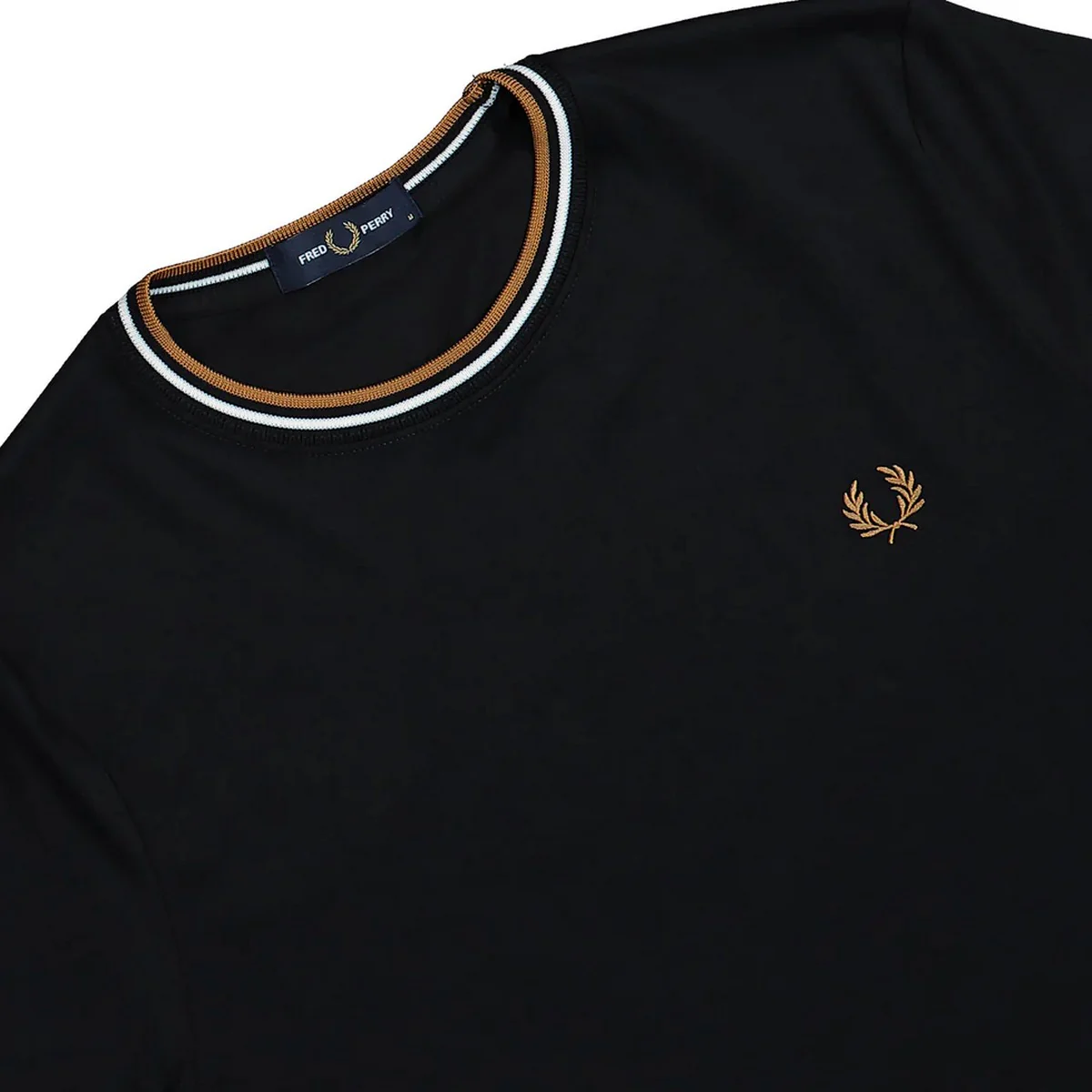 FRED PERRY T-shirt Uomo FP TWIN TIPPED T-SHIRT FP-M1588V-57 P69 BLACK - Image 3