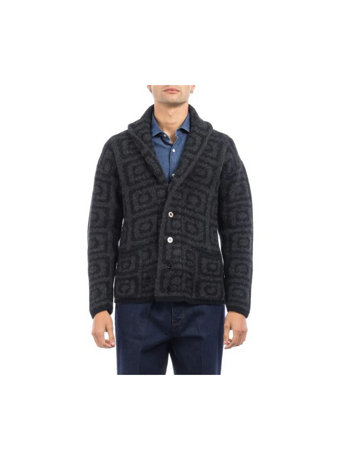 GABRIELE PASINI Cardigan Uomo  49511/1  6252 Nero - Image 2