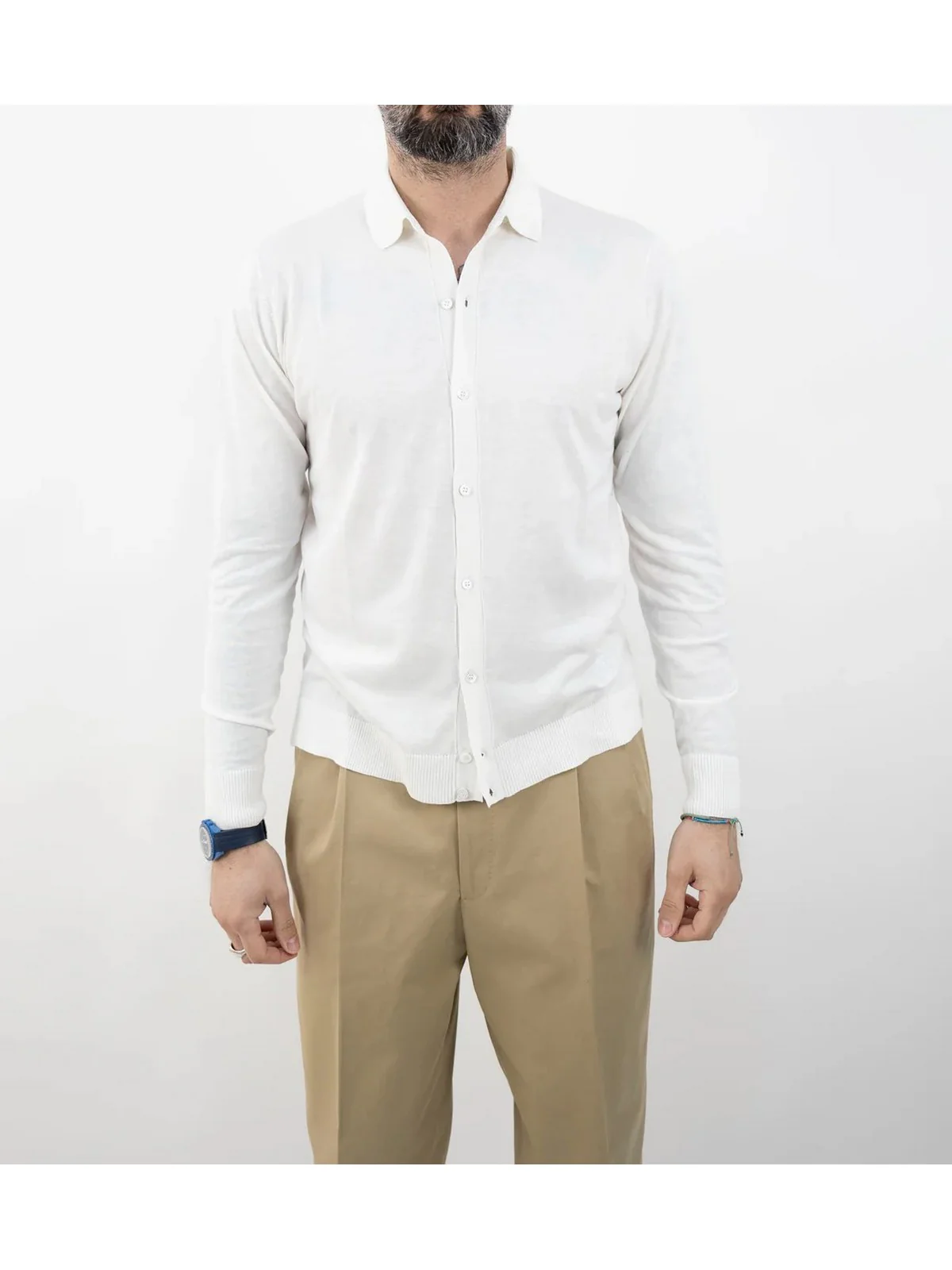 GABRIELE PASINI Cardigan Uomo 59003/1 6261 Bianco - Image 2