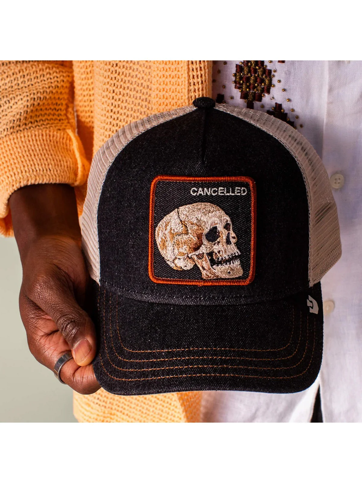 GOORIN BROS Cappello Uomo DENIM SKULL 101-2959 DEN DARK DENIM - Image 5