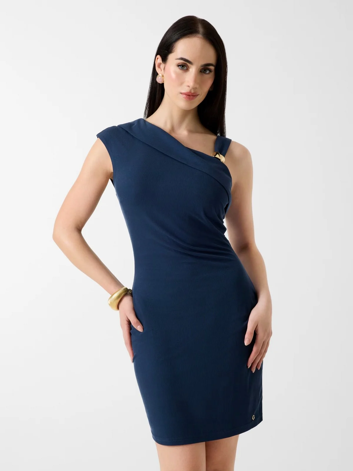GUESS Abito Donna BRIGITTE MINI DRESS W6GK23 K3017 G7P1 BLACKENED BLUE - Image 2