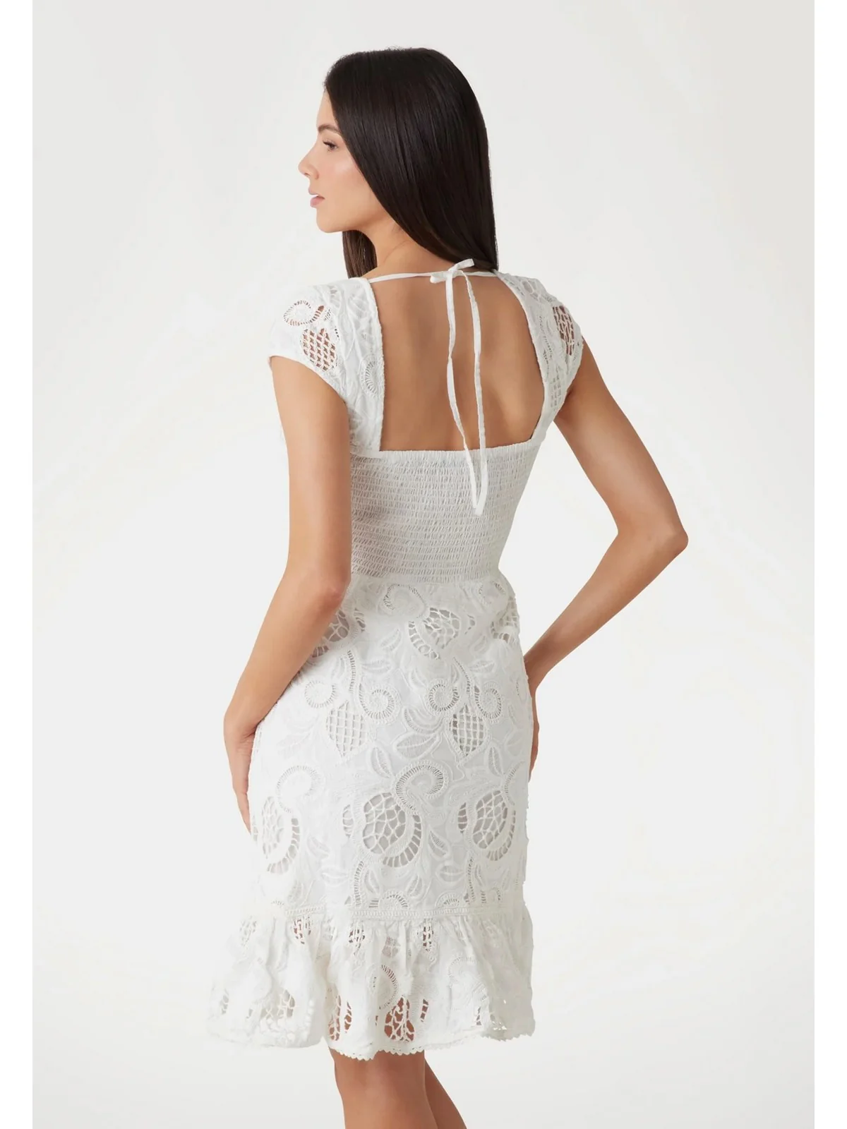 GUESS Abito Donna DOMITILLA EMBRO DRESS W5GK50 WH521 G011 PURE WHITE - Image 2