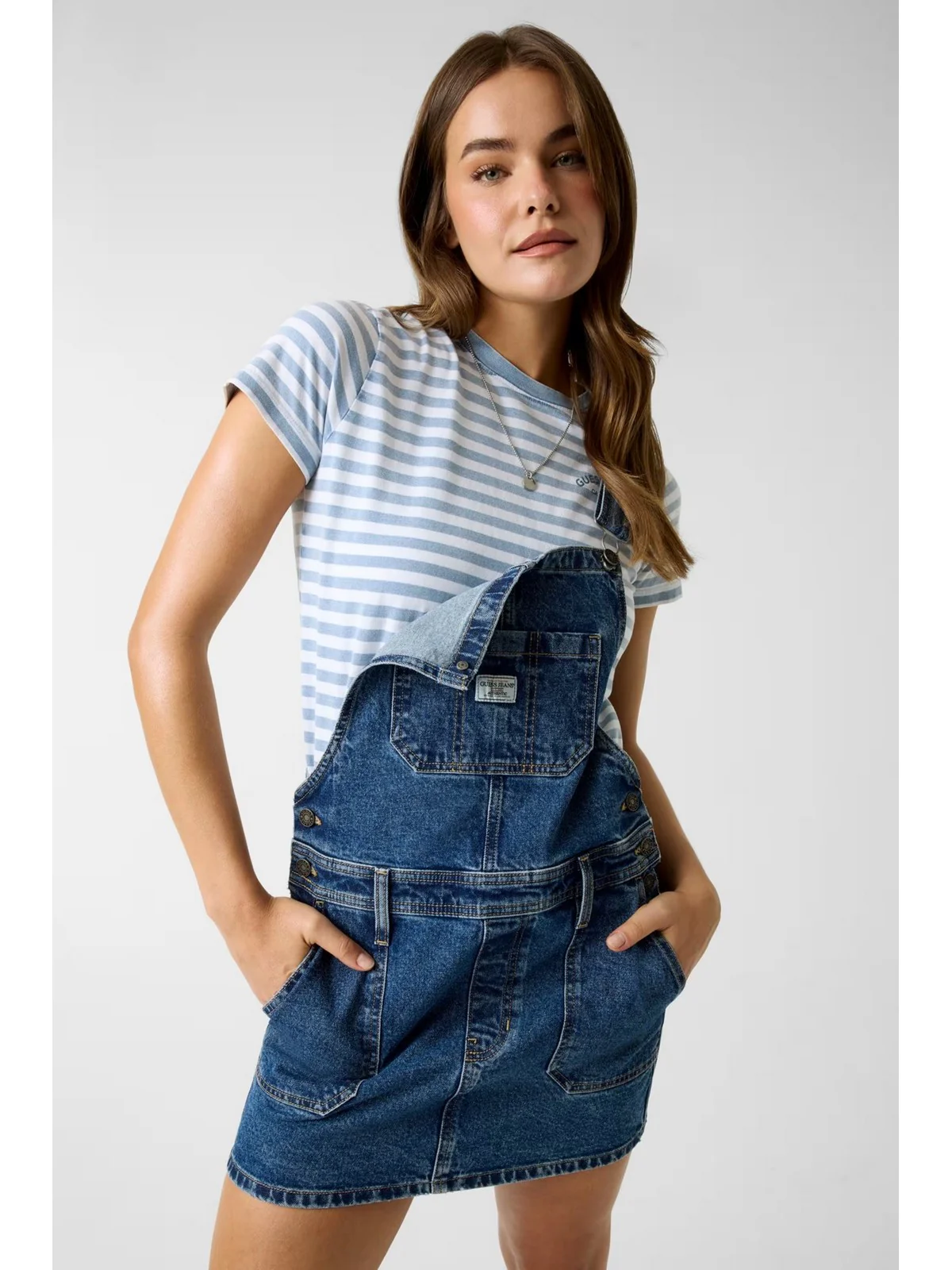 GUESS Abito Donna GJ OVERALL DRESS W6GK25 D5M4O GVMU GJ VEIN MEDIUM USED - Image 5