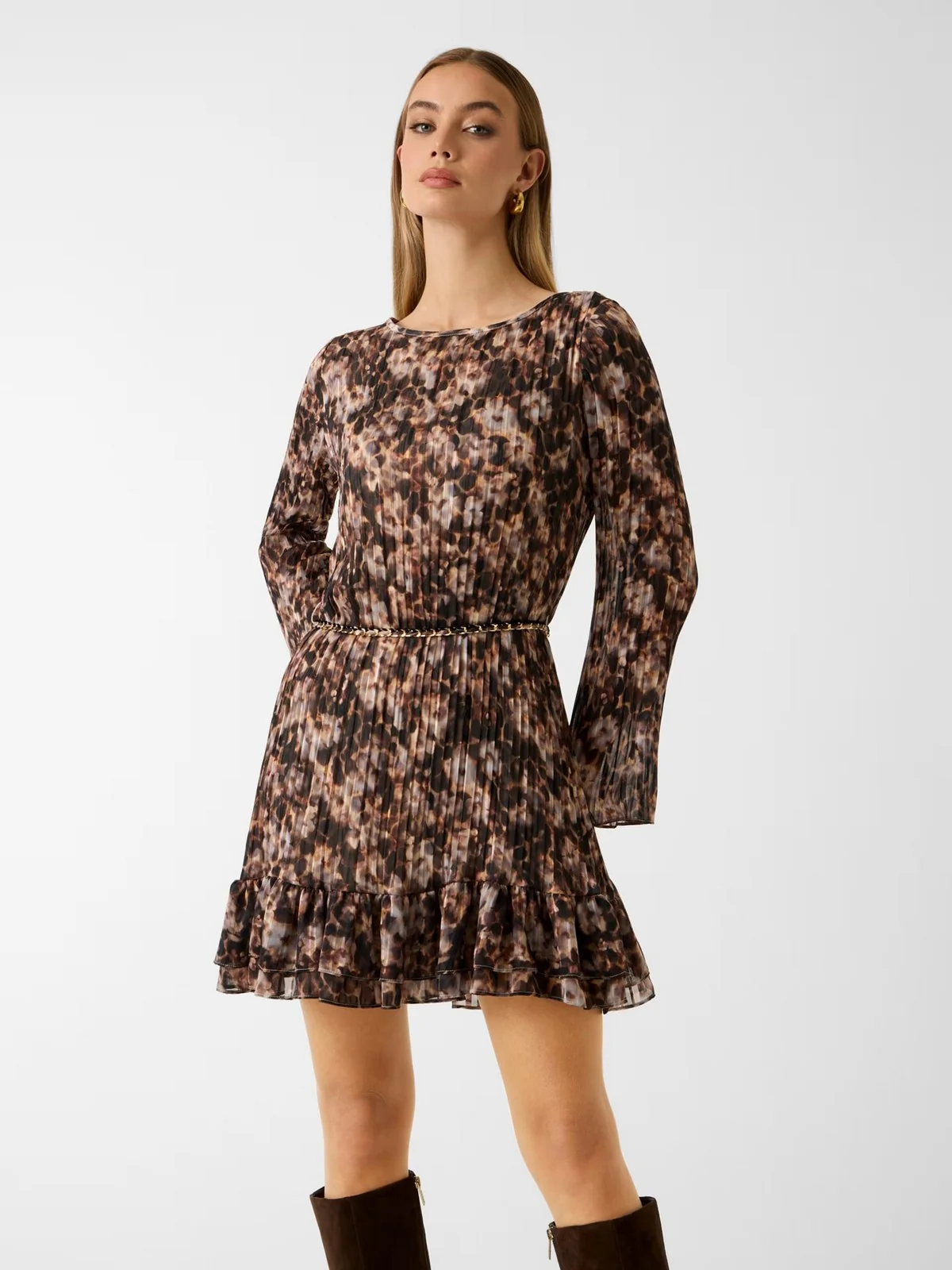 GUESS Abito Donna LS ILENIA PLEAT DRESS W6RK37 WJ712 PM66 SAFARI BLOOM PRINT - Image 2
