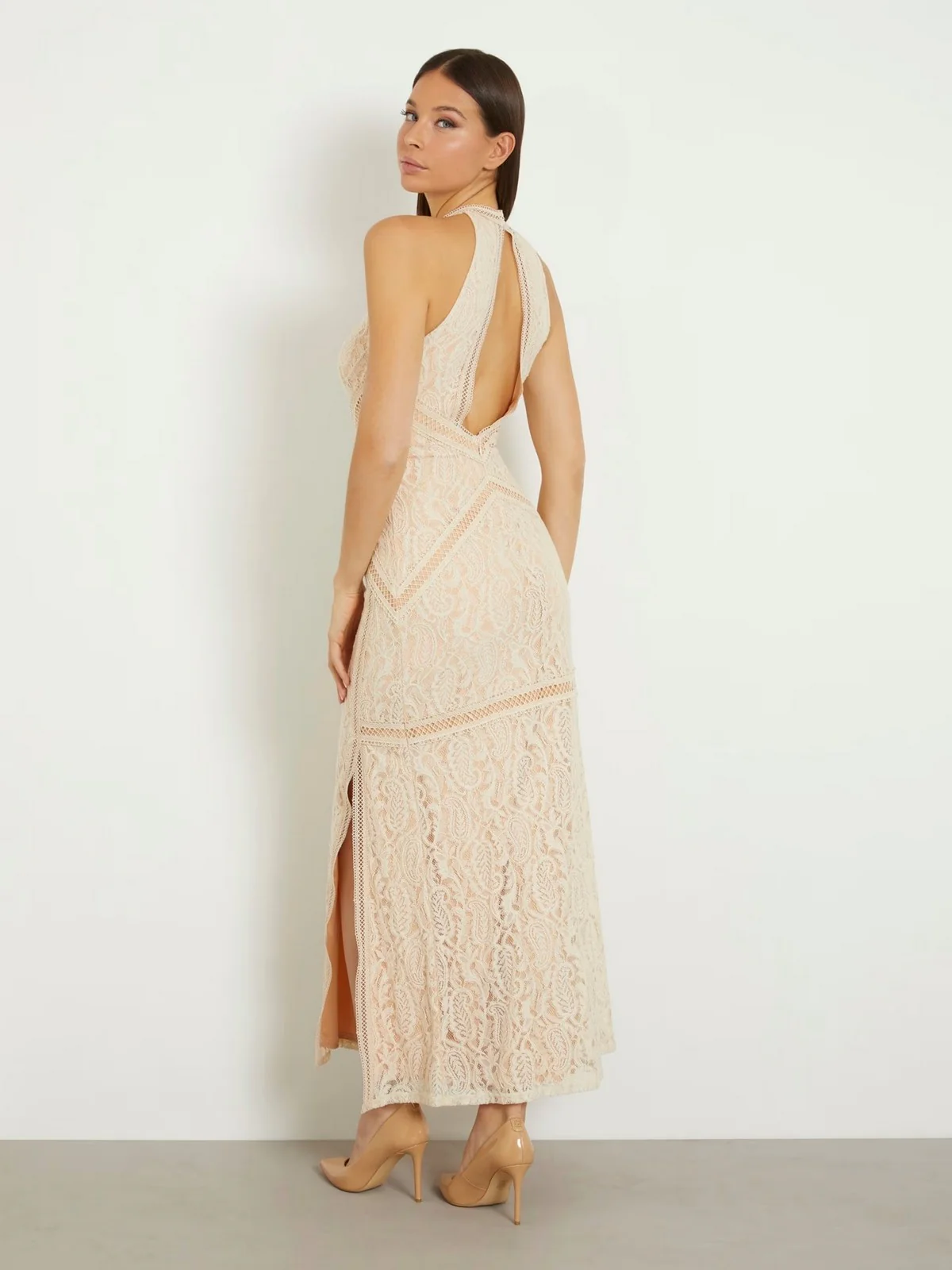 GUESS Abito Donna New Liza Dress W4GK20 KC760 G1M5 Beige - Image 3