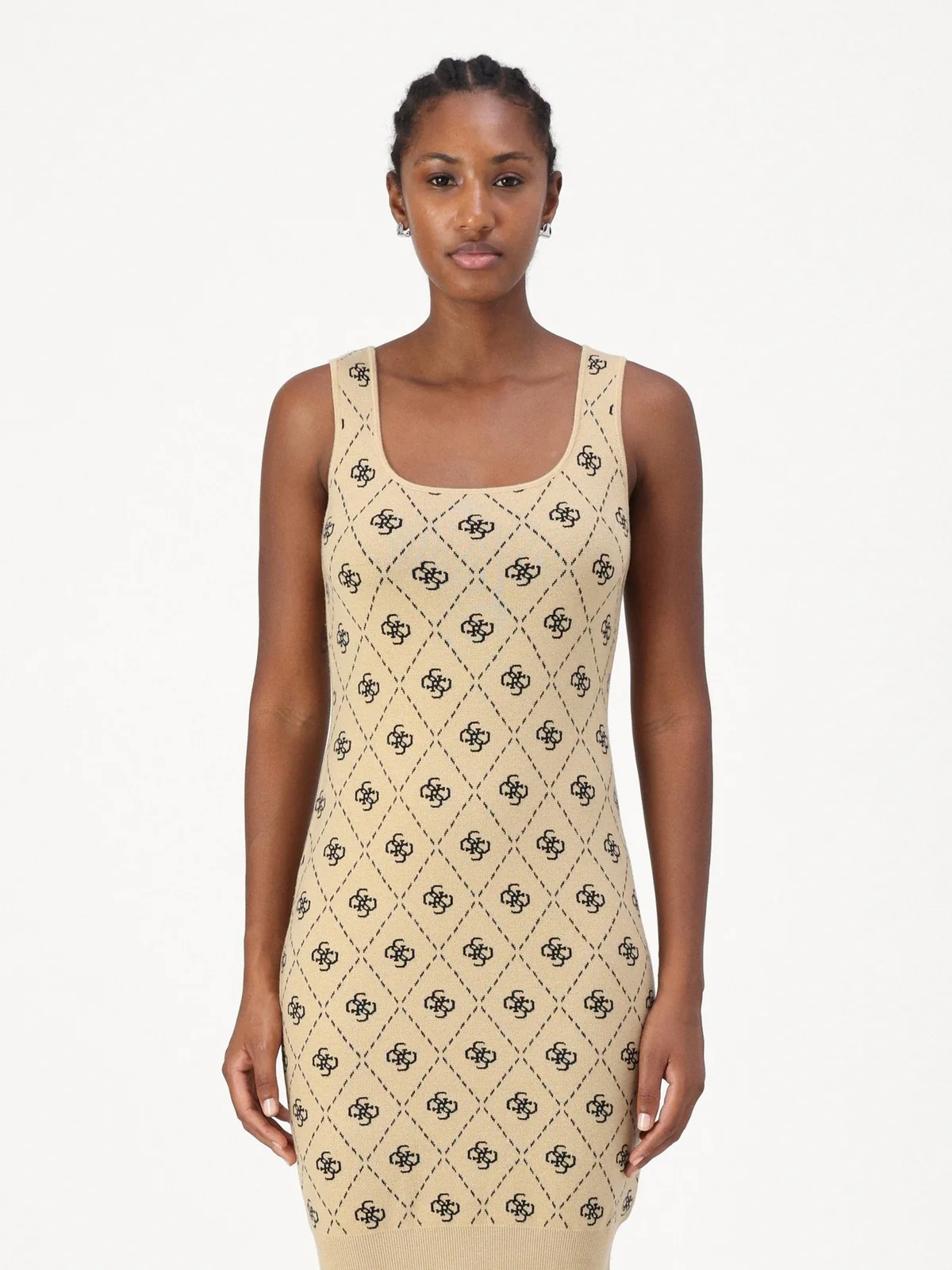 GUESS Abito Donna SARAH 4G SL DRESS SWTR W4BK98 Z3JD2 FN3N Beige - Image 3