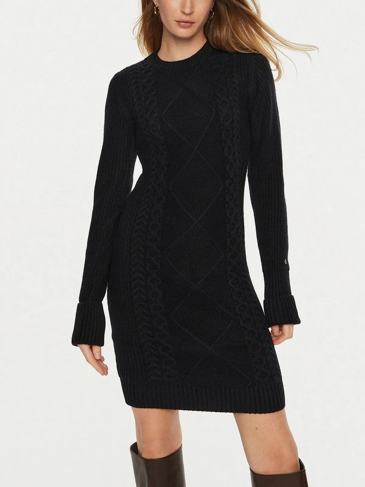 GUESS Abito Donna SERENA LS CN DRESS SWTR W4BK17 Z3HW0 JBLK Nero - Image 2