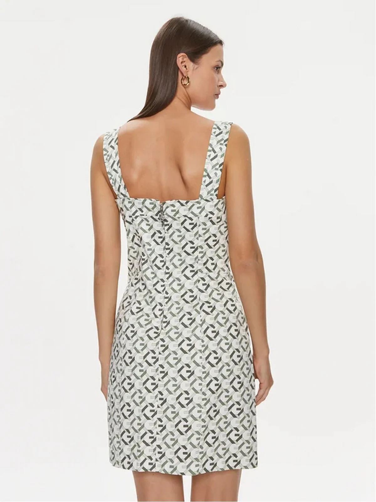 GUESS Abito Donna Sl Beatrice Structur W4RK19 WER10 P8BX Verde - Image 3