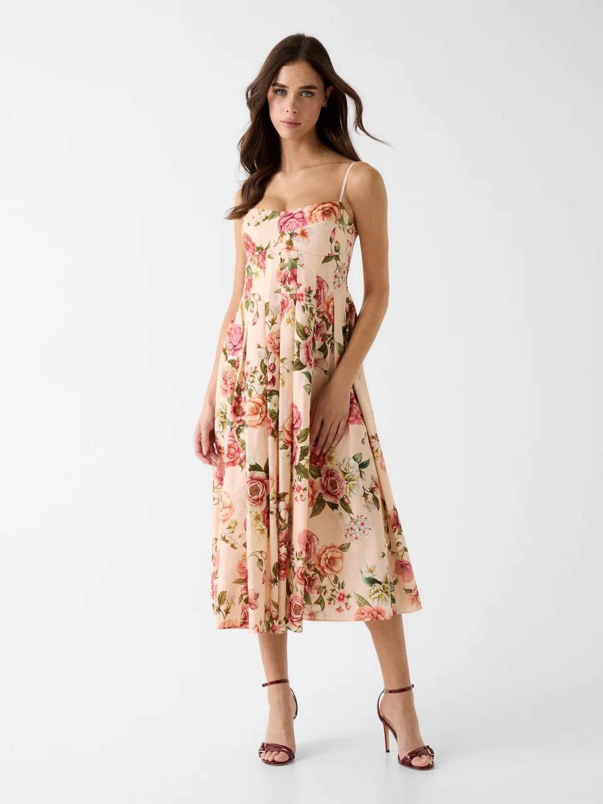 GUESS Abito Donna SL BRIA LINEN DRESS W6GKAF W2558 PMM9 COSMIC PEONY PRINT - Image 2