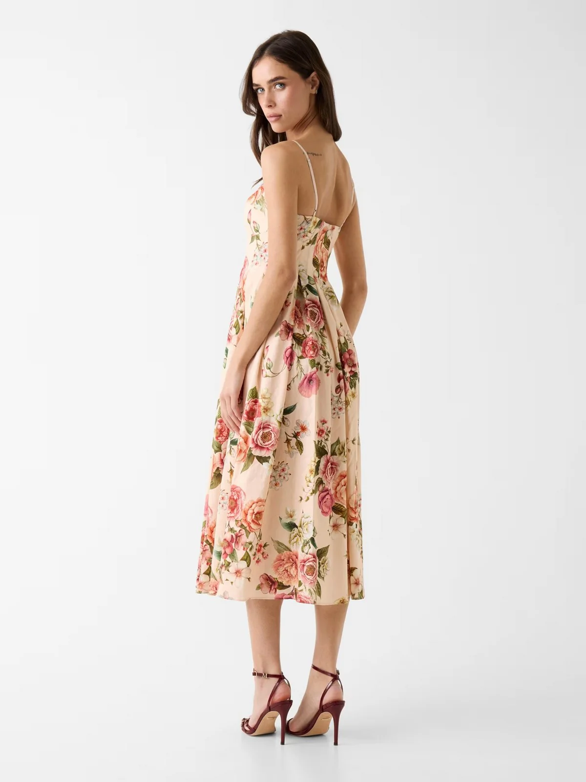 GUESS Abito Donna SL BRIA LINEN DRESS W6GKAF W2558 PMM9 COSMIC PEONY PRINT - Image 3