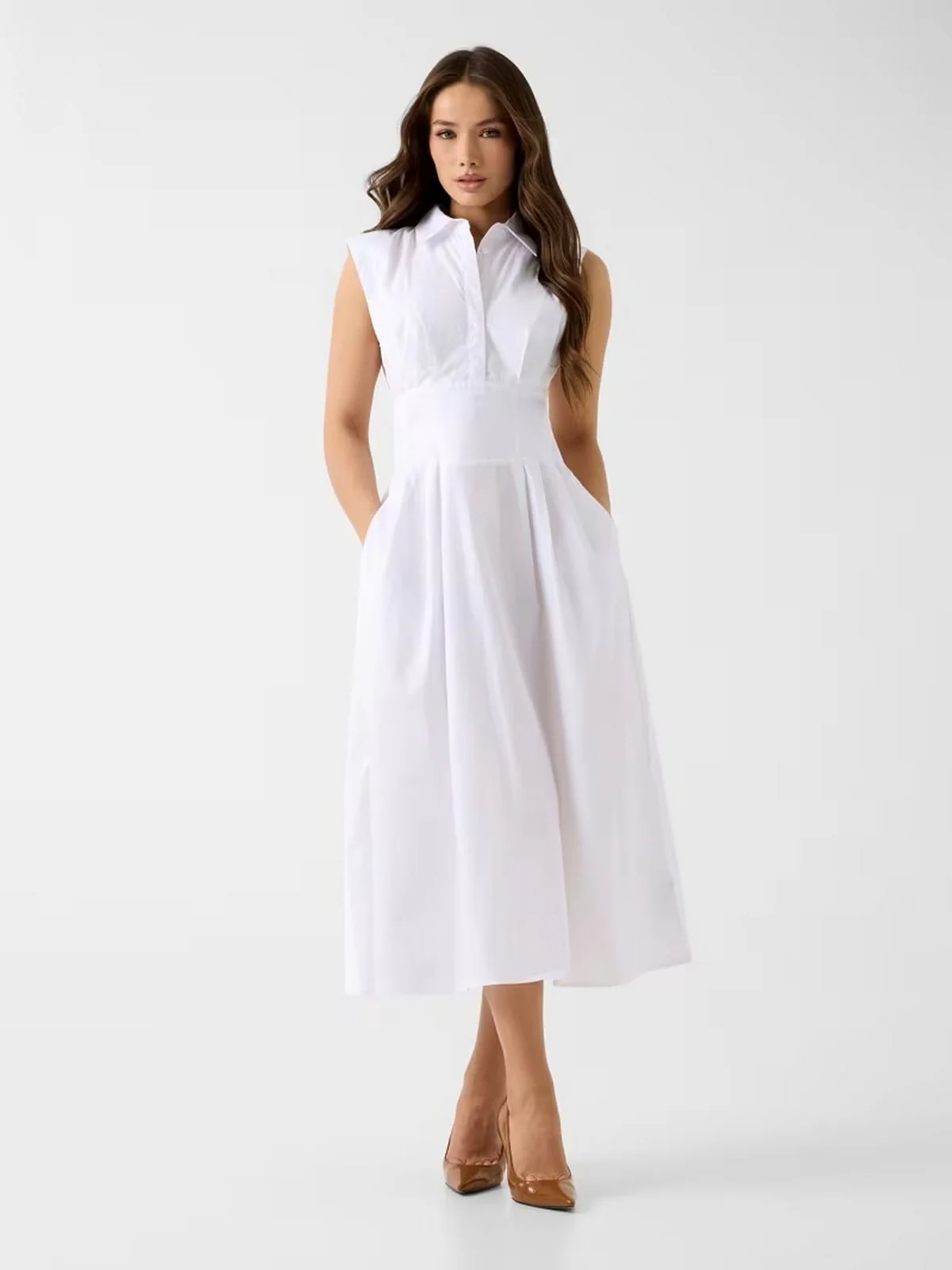 GUESS Abito Donna SL CHERRY DRESS W6GKA0 W2353 G011 PURE WHITE - Image 2