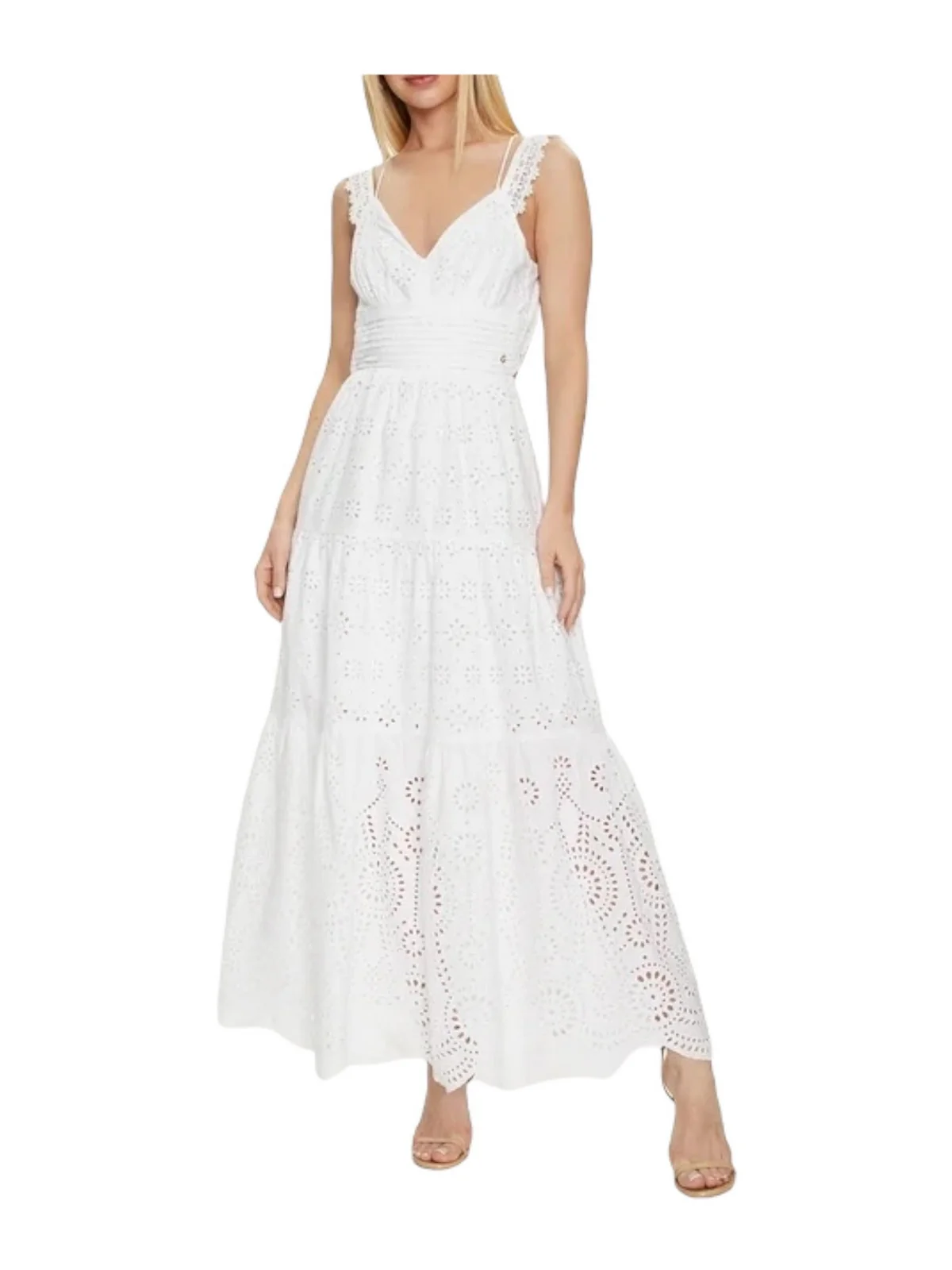 GUESS Abito Donna Sl Palma Long Dress W4GK46 WG571 G011 Bianco - Image 2