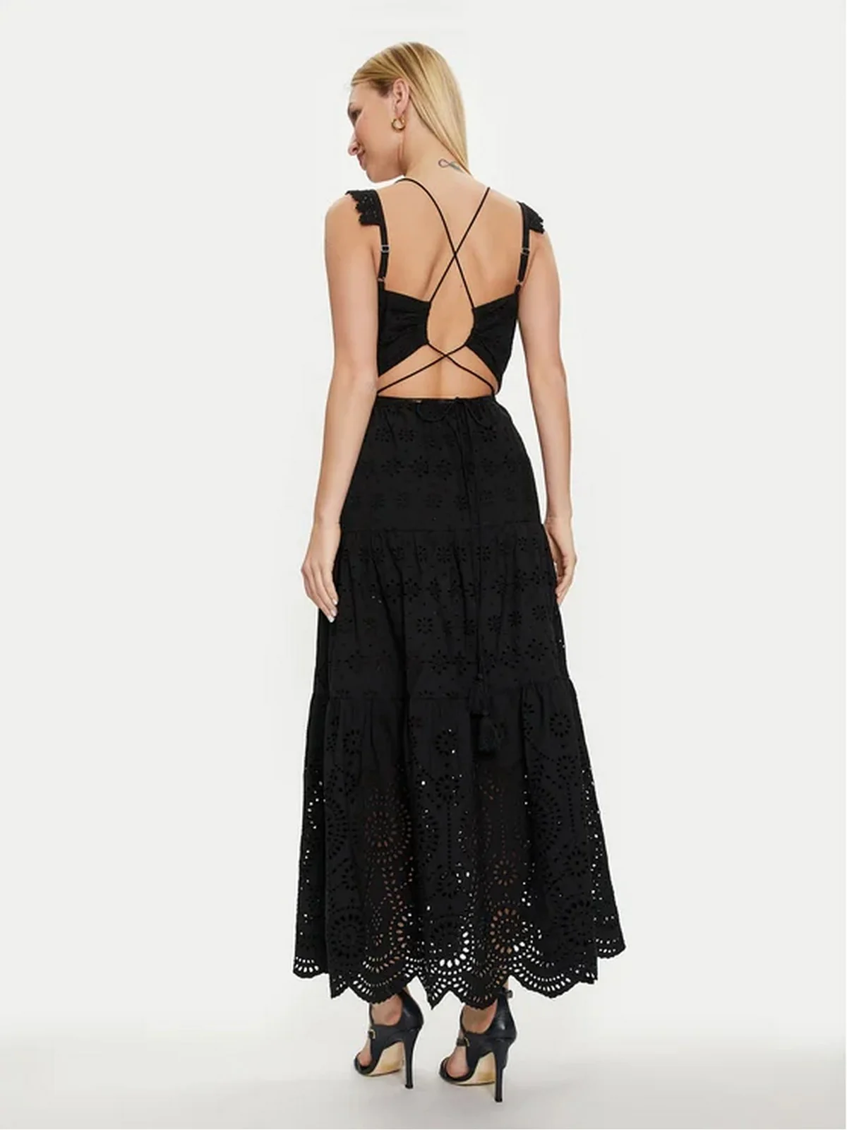 GUESS Abito Donna Sl Palma Long Dress W4GK46 WG571 JBLK Nero - Image 3
