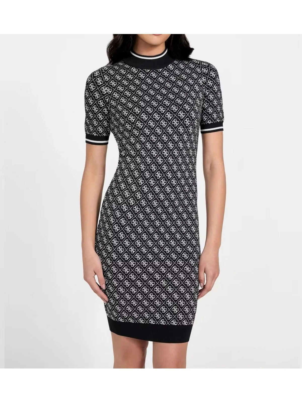 GUESS Abito Donna SS LISE 4G LOGO SWTR DRESS W3YK39 Z37K0 FBCF SMART BLUE AND CREAM - Image 2