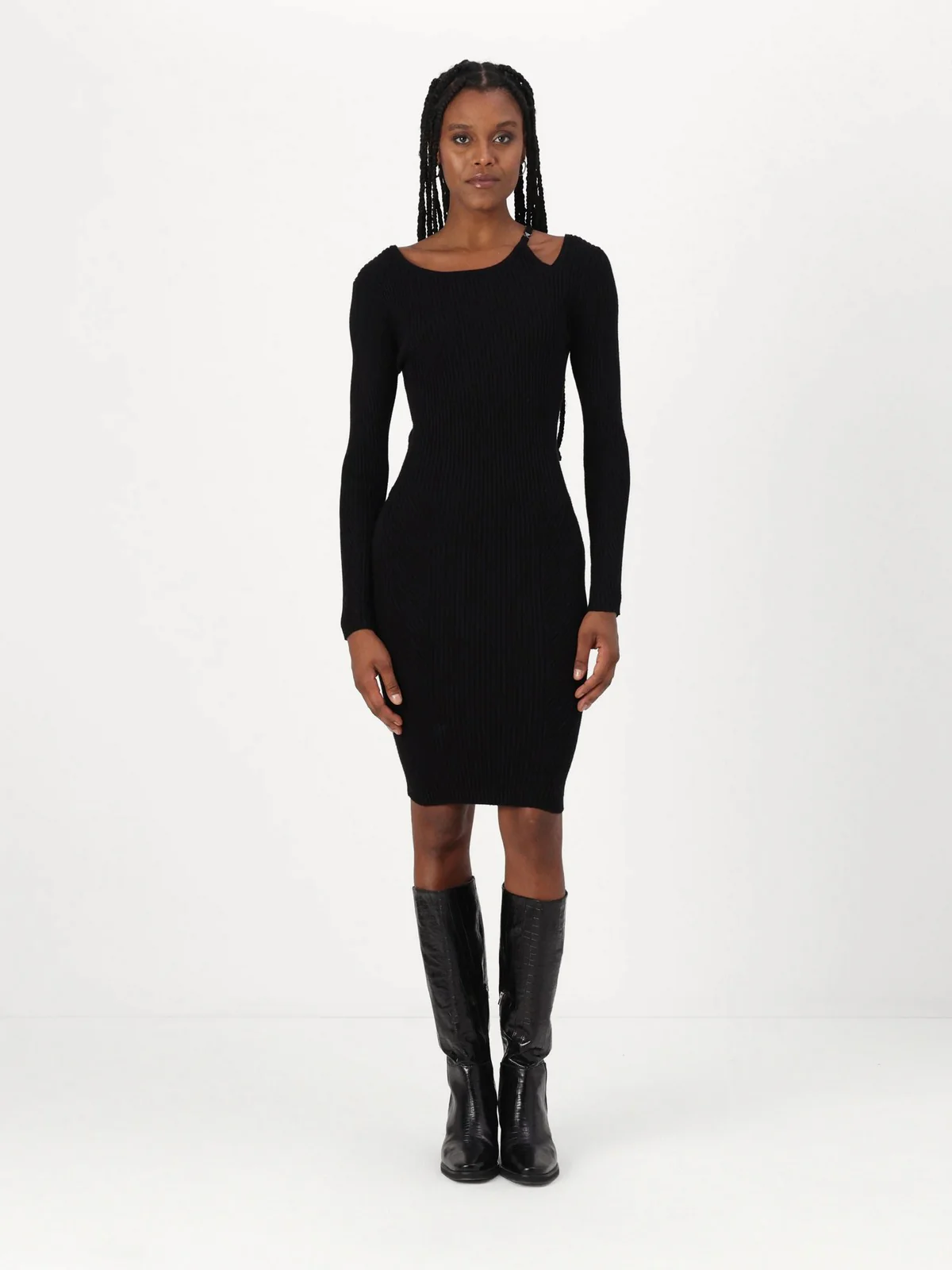 GUESS Abito Donna VANESSA LS CUT-OUT DRESS SWTR W4BK24 Z3I22 JBLK Nero - Image 2