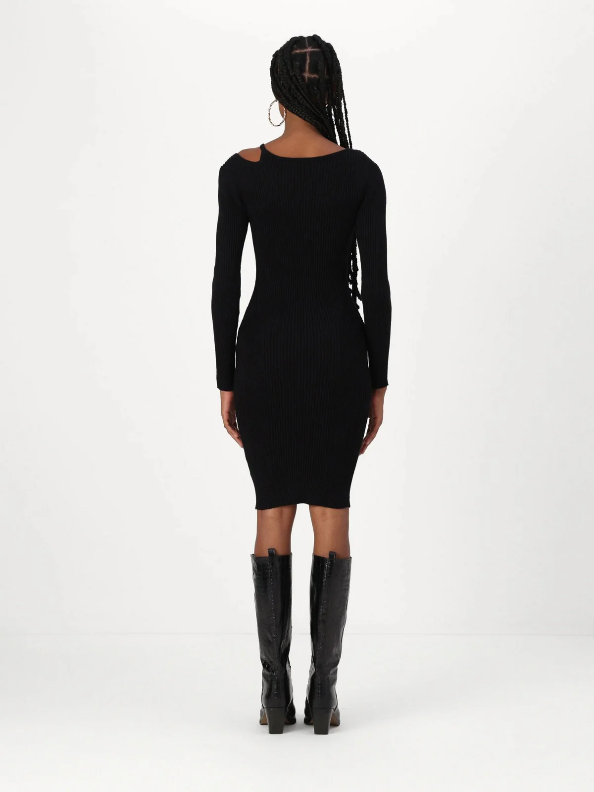 GUESS Abito Donna VANESSA LS CUT-OUT DRESS SWTR W4BK24 Z3I22 JBLK Nero - Image 3