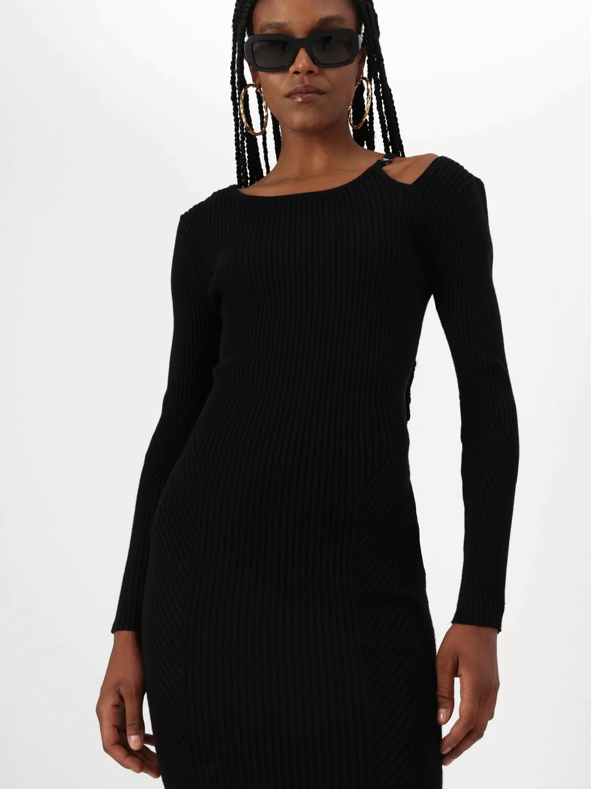 GUESS Abito Donna VANESSA LS CUT-OUT DRESS SWTR W4BK24 Z3I22 JBLK Nero - Image 4